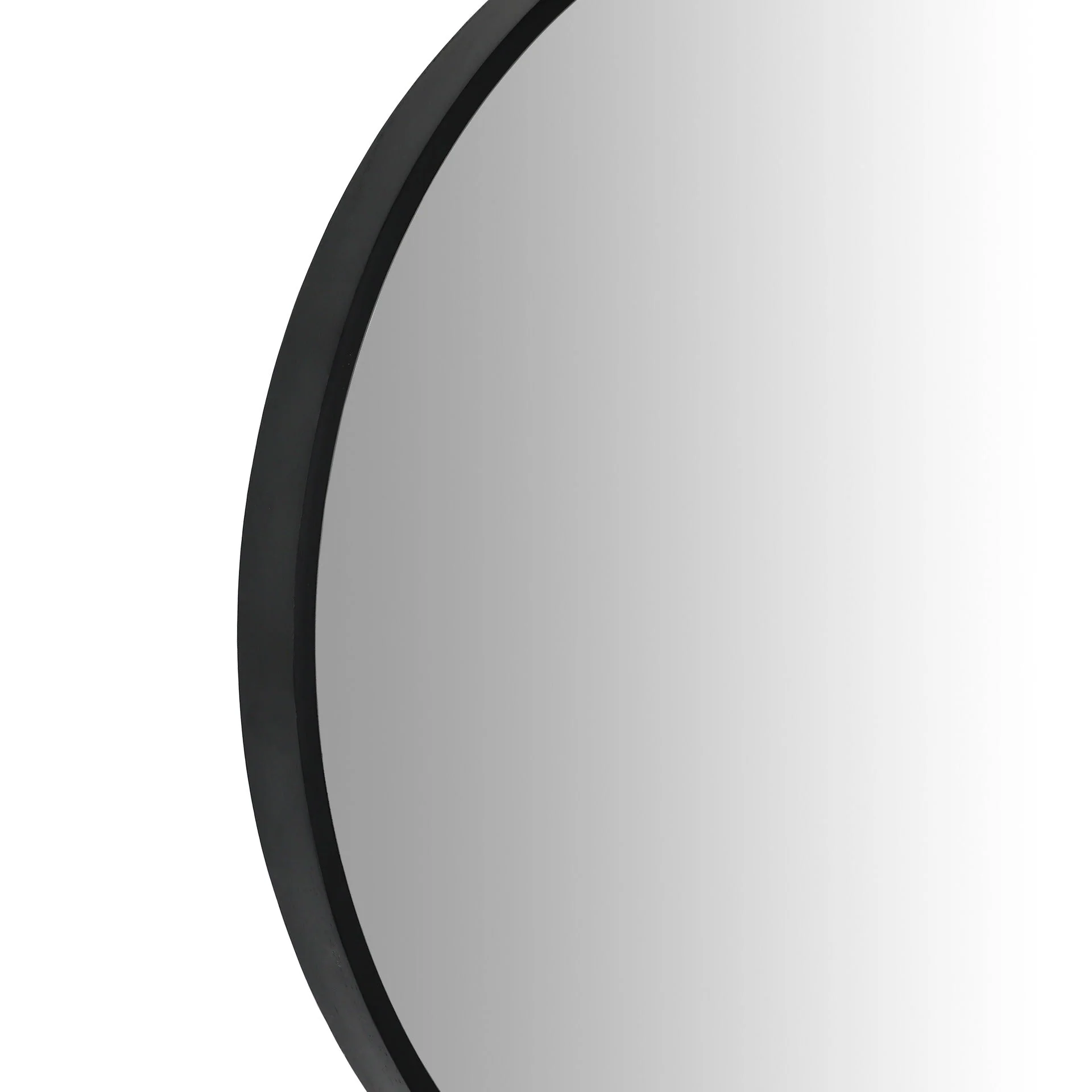 Noir Round Wooden Wall Mirror 50cm - Black - Image 8
