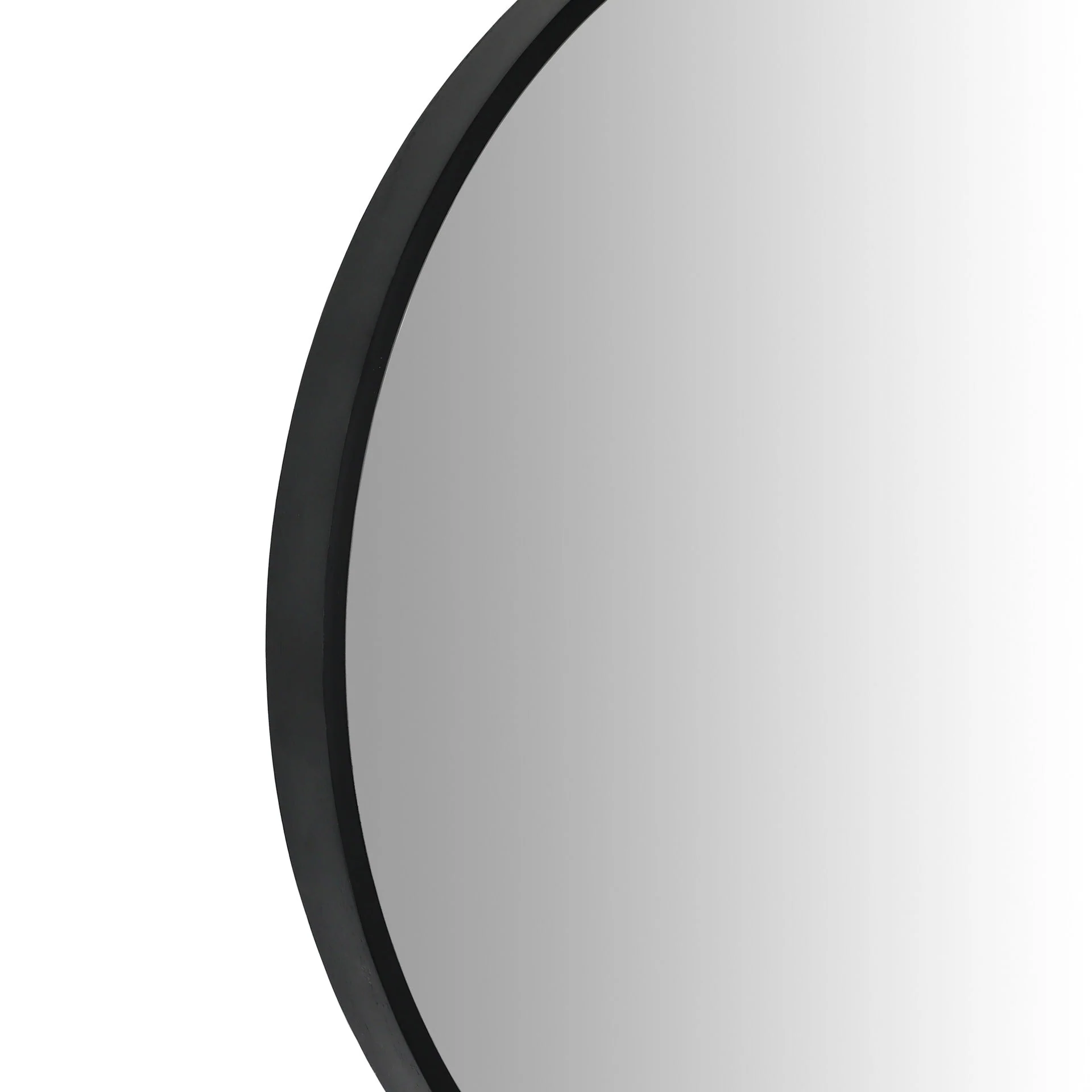 Noir Round Wooden Wall Mirror 60cm - Black - Image 10