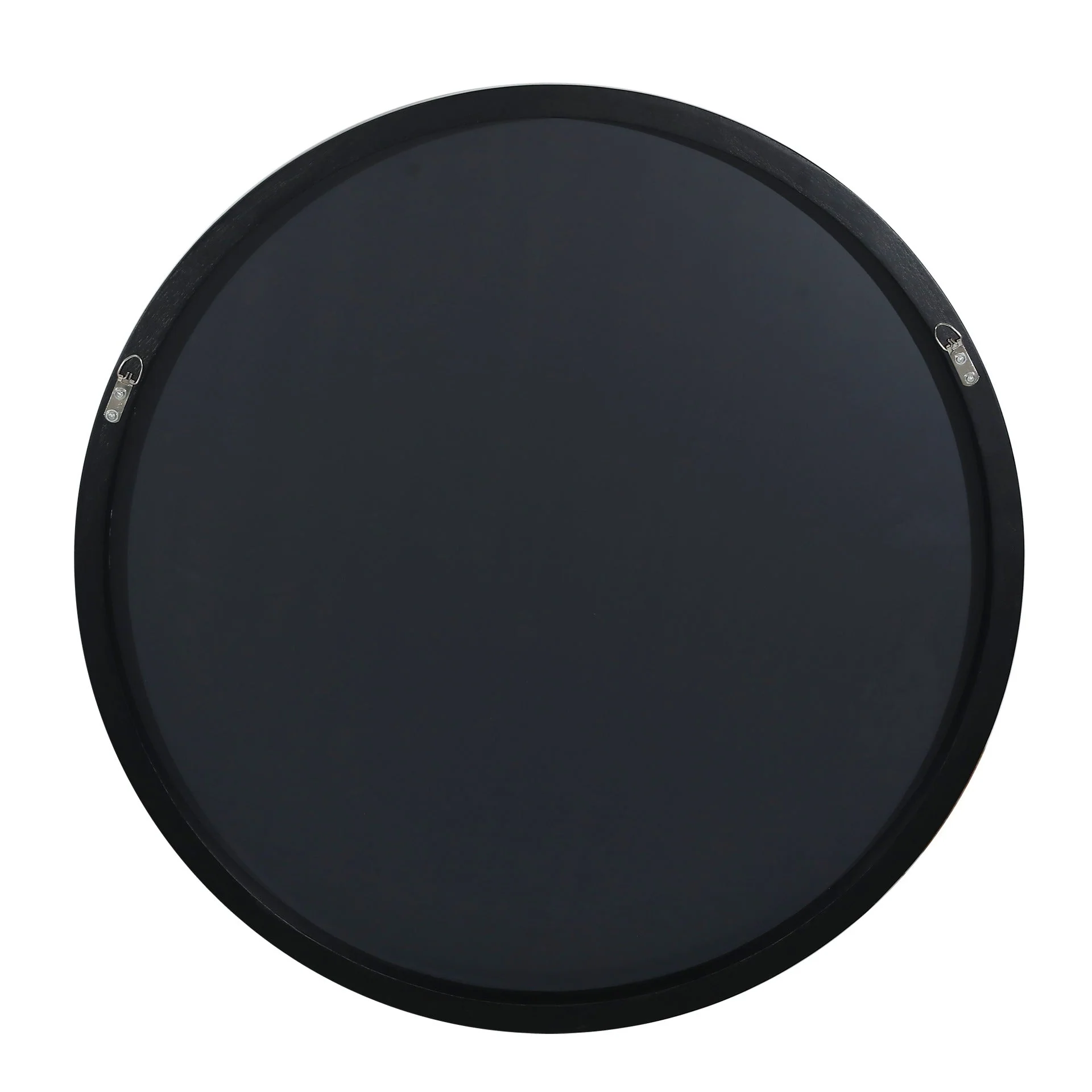 Noir Round Wooden Wall Mirror 60cm - Black - Image 12