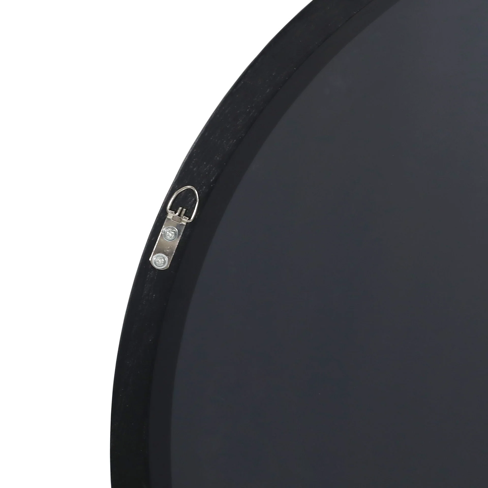 Noir Round Wooden Wall Mirror 60cm - Black - Image 13