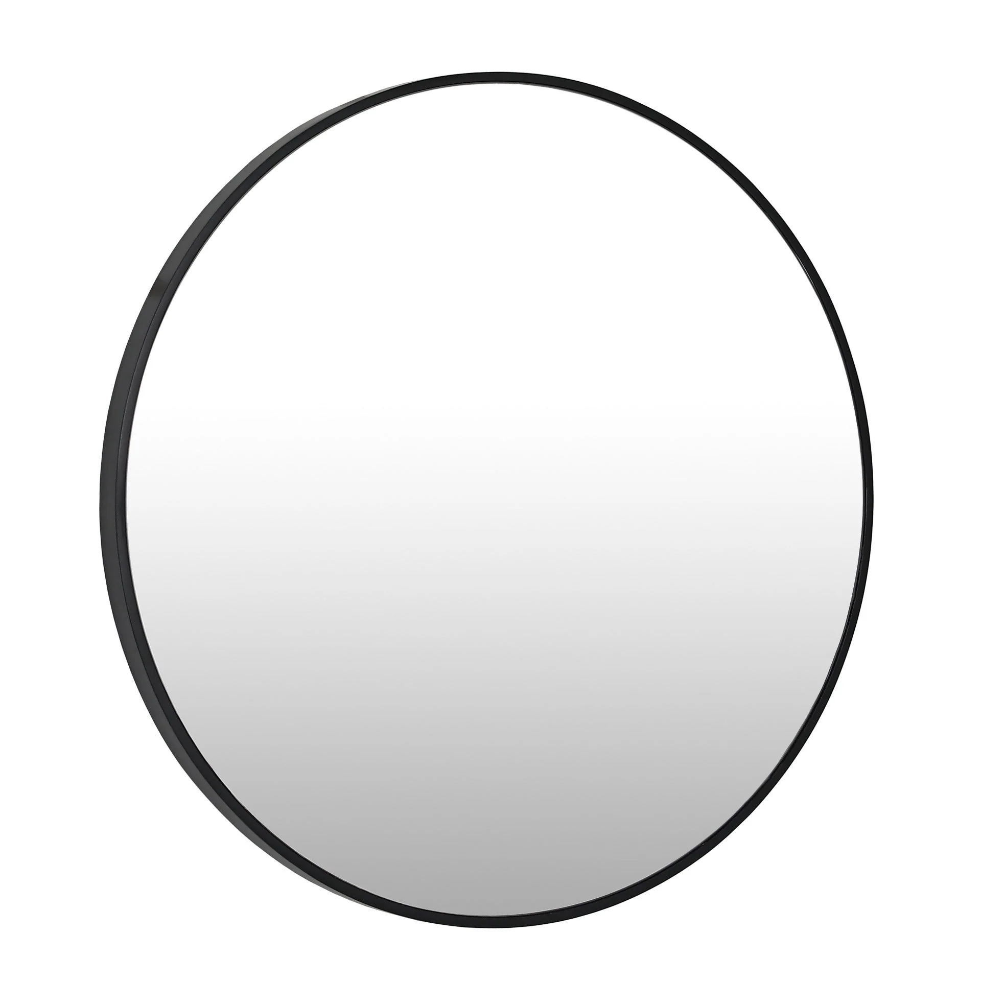Noir Round Wooden Wall Mirror 60cm - Black - Image 8