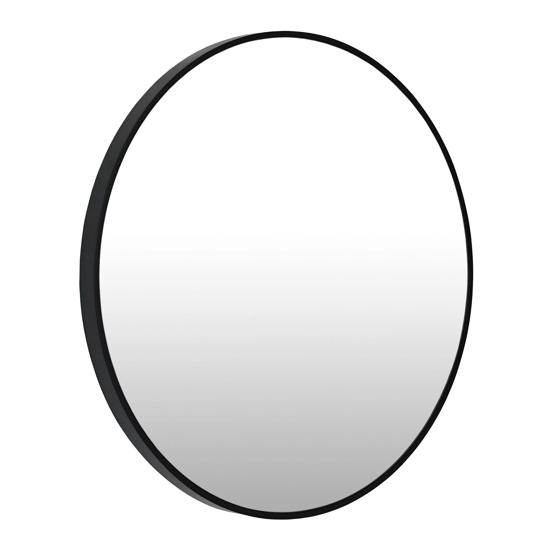 Noir Round Wooden Wall Mirror 60cm - Black - Image 9