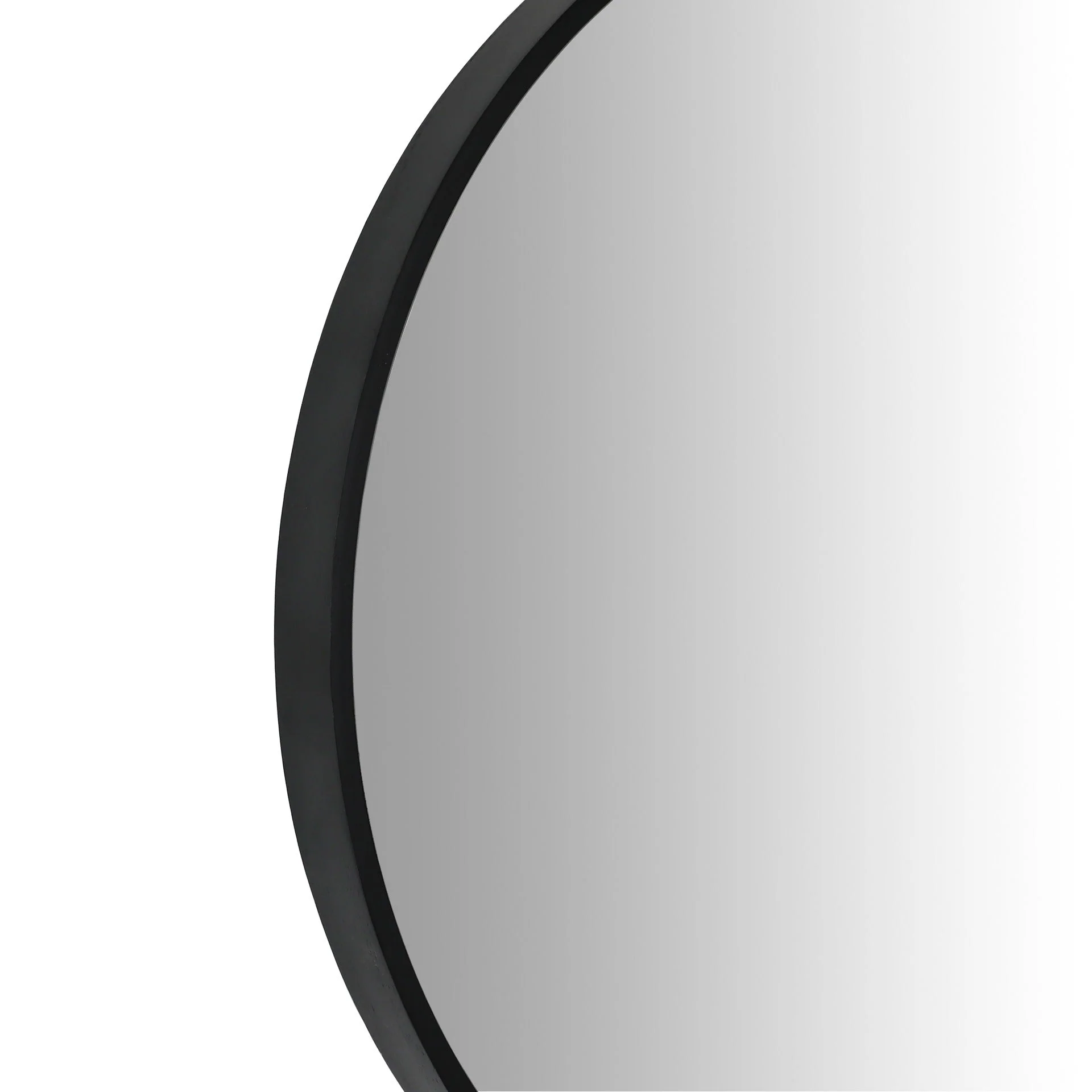 Noir Round Wooden Wall Mirror 70cm - Black - Image 10