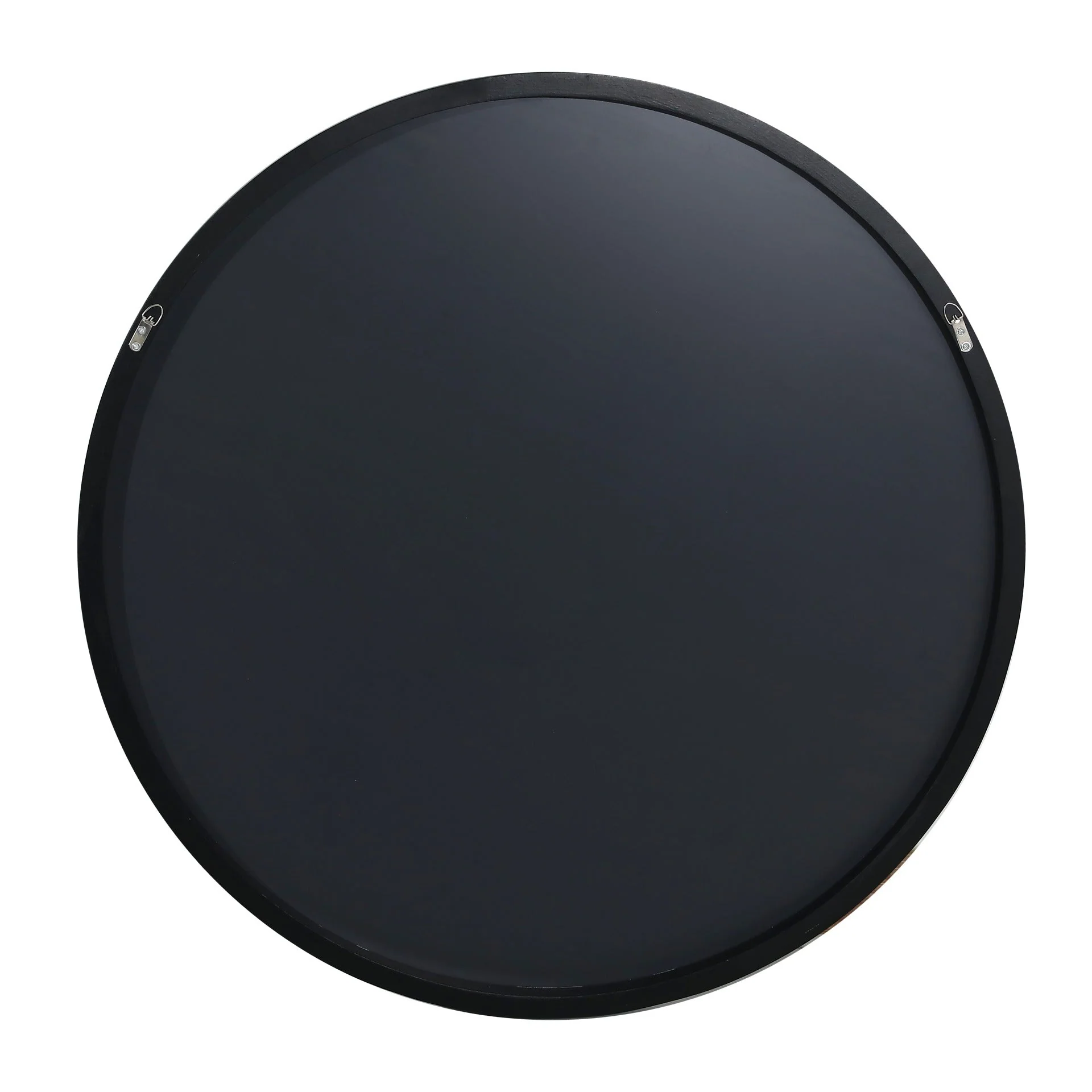 Noir Round Wooden Wall Mirror 70cm - Black - Image 12