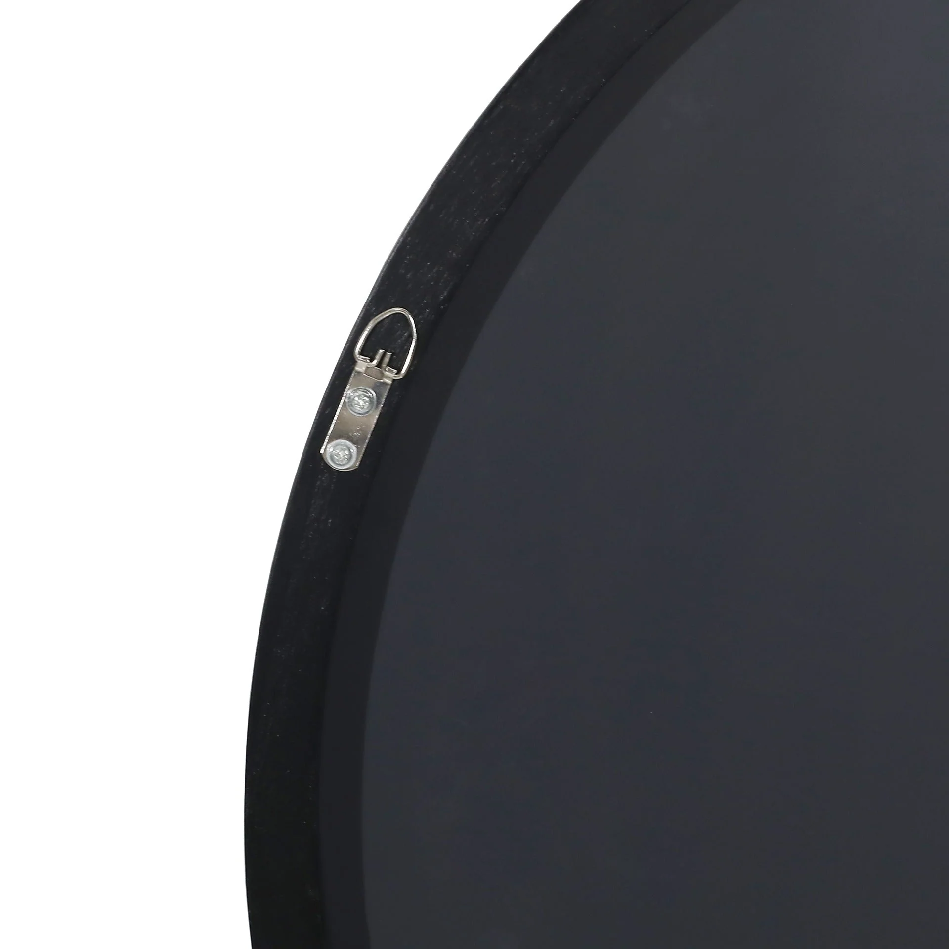 Noir Round Wooden Wall Mirror 70cm - Black - Image 13