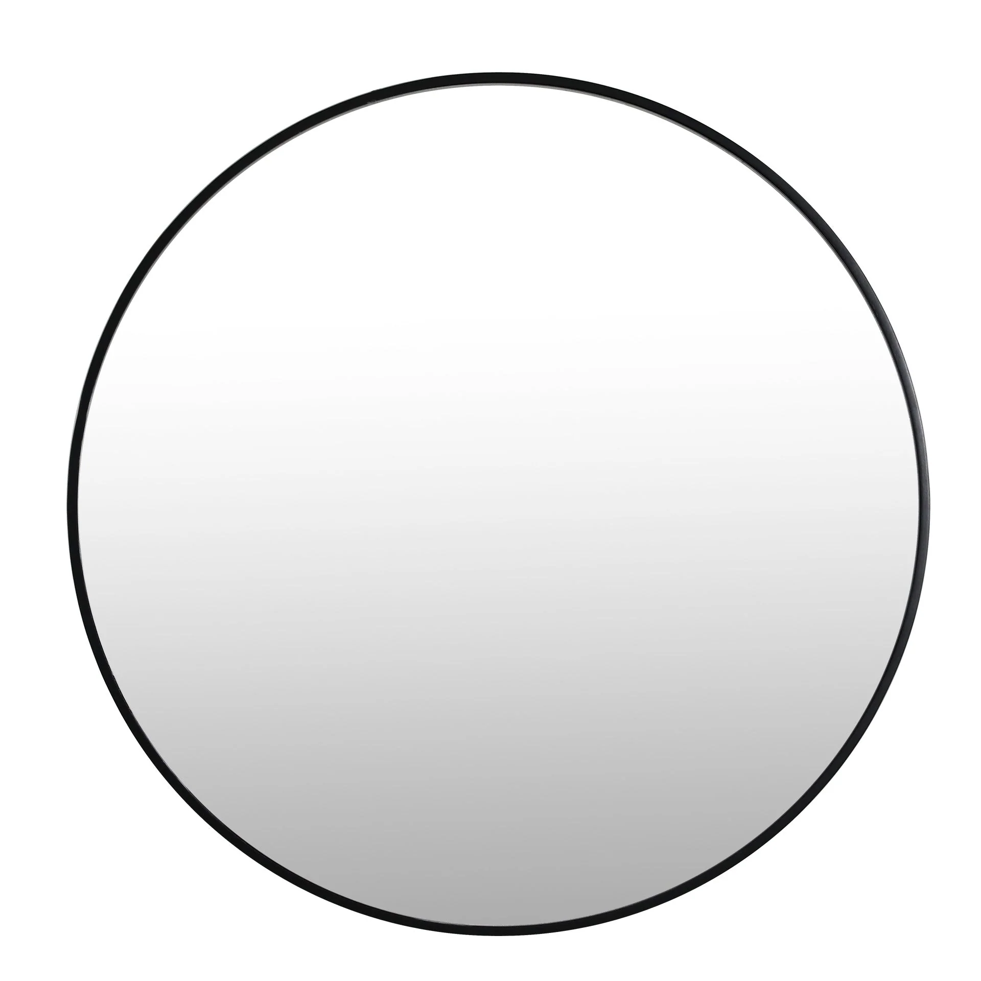 Noir Round Wooden Wall Mirror 70cm - Black - Image 7