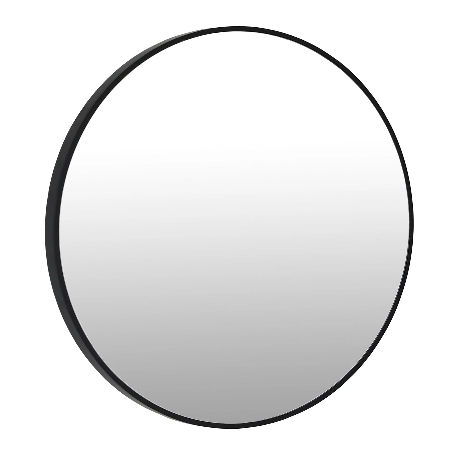 Noir Round Wooden Wall Mirror 70cm - Black - Image 8
