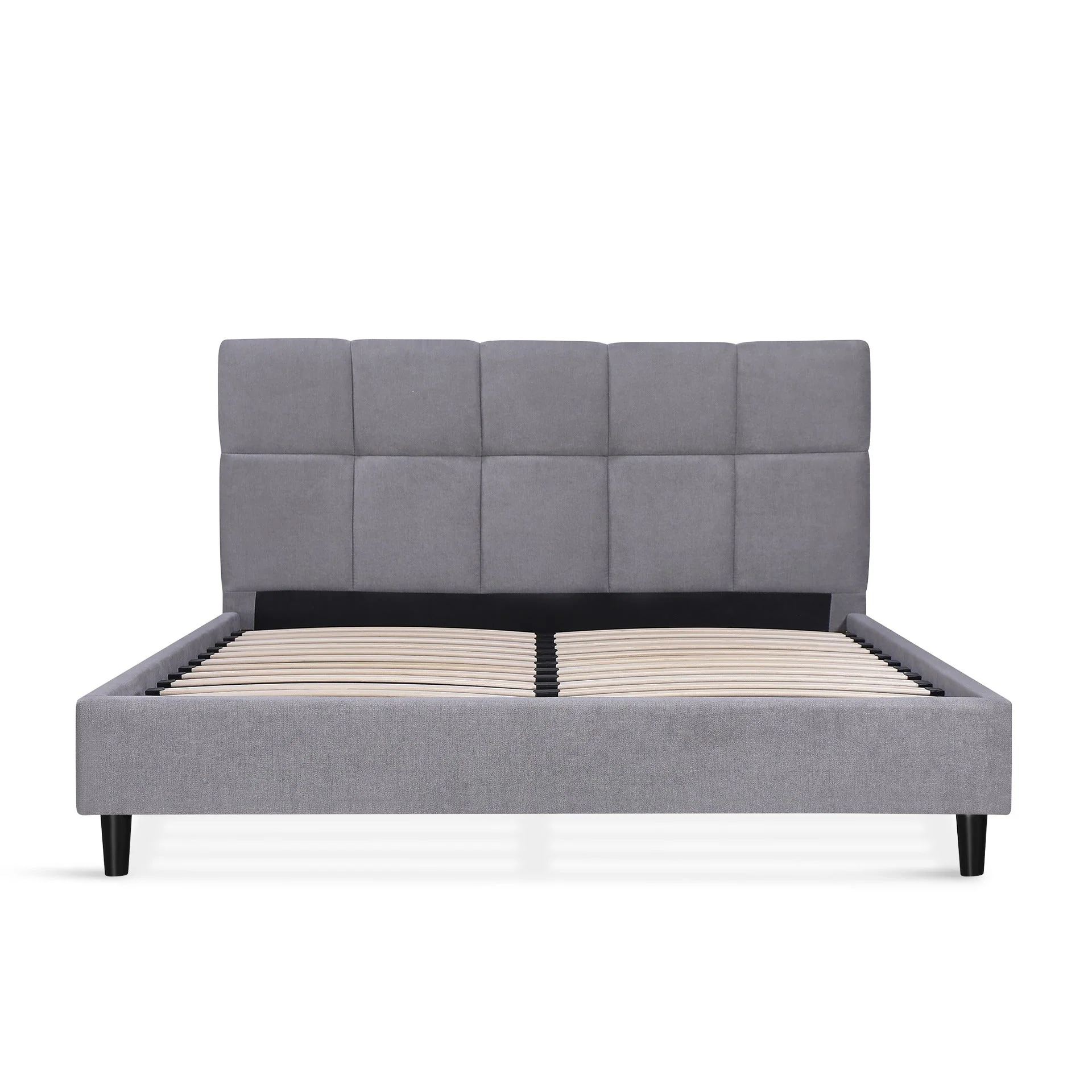 Nora Double Bed Frame - Light Grey - Image 8