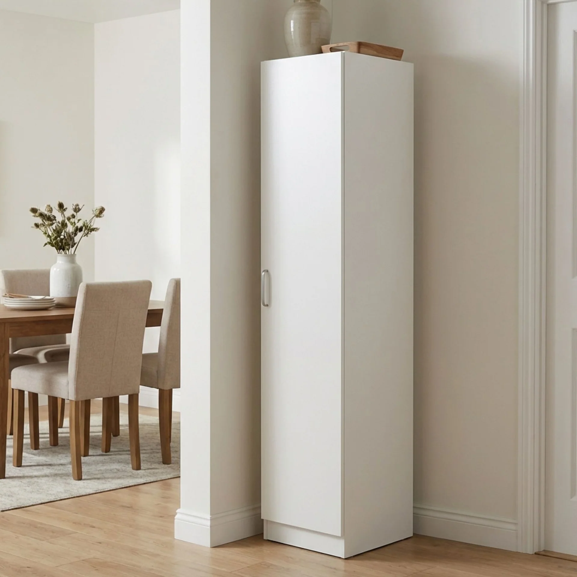 Nordic 1 Door Cupboard 40cm - White - Image 4