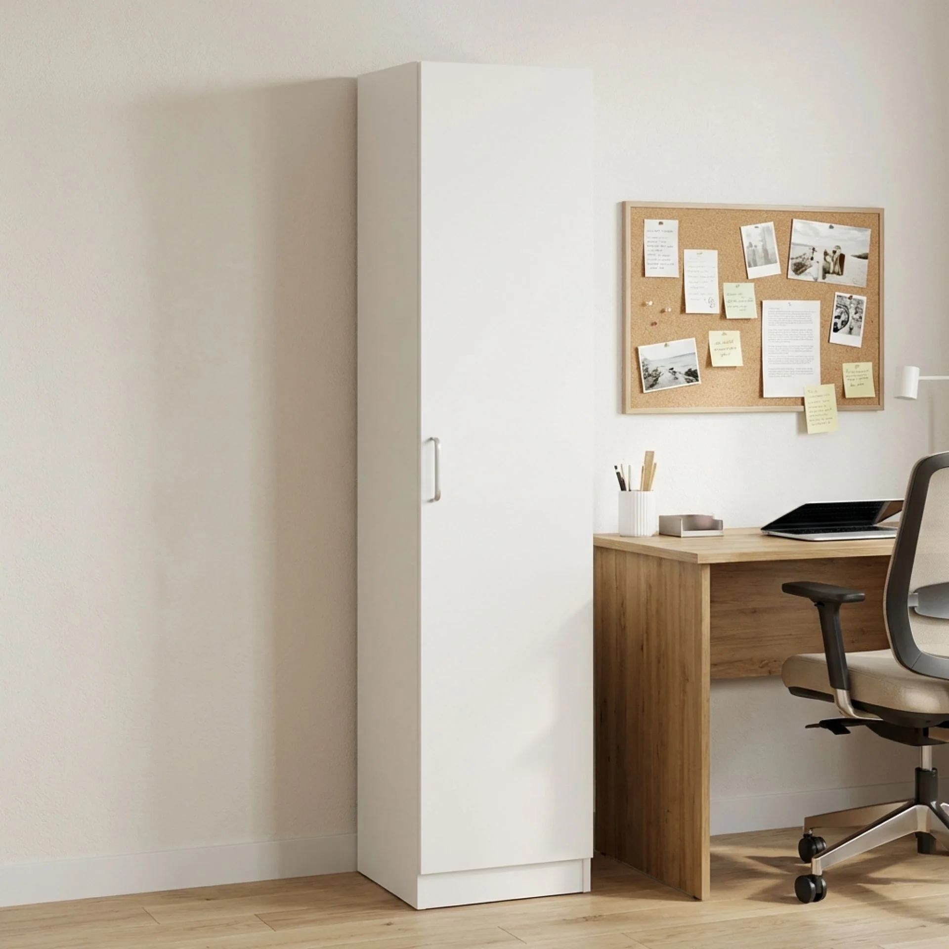 Nordic 1 Door Cupboard 40cm - White - Image 5