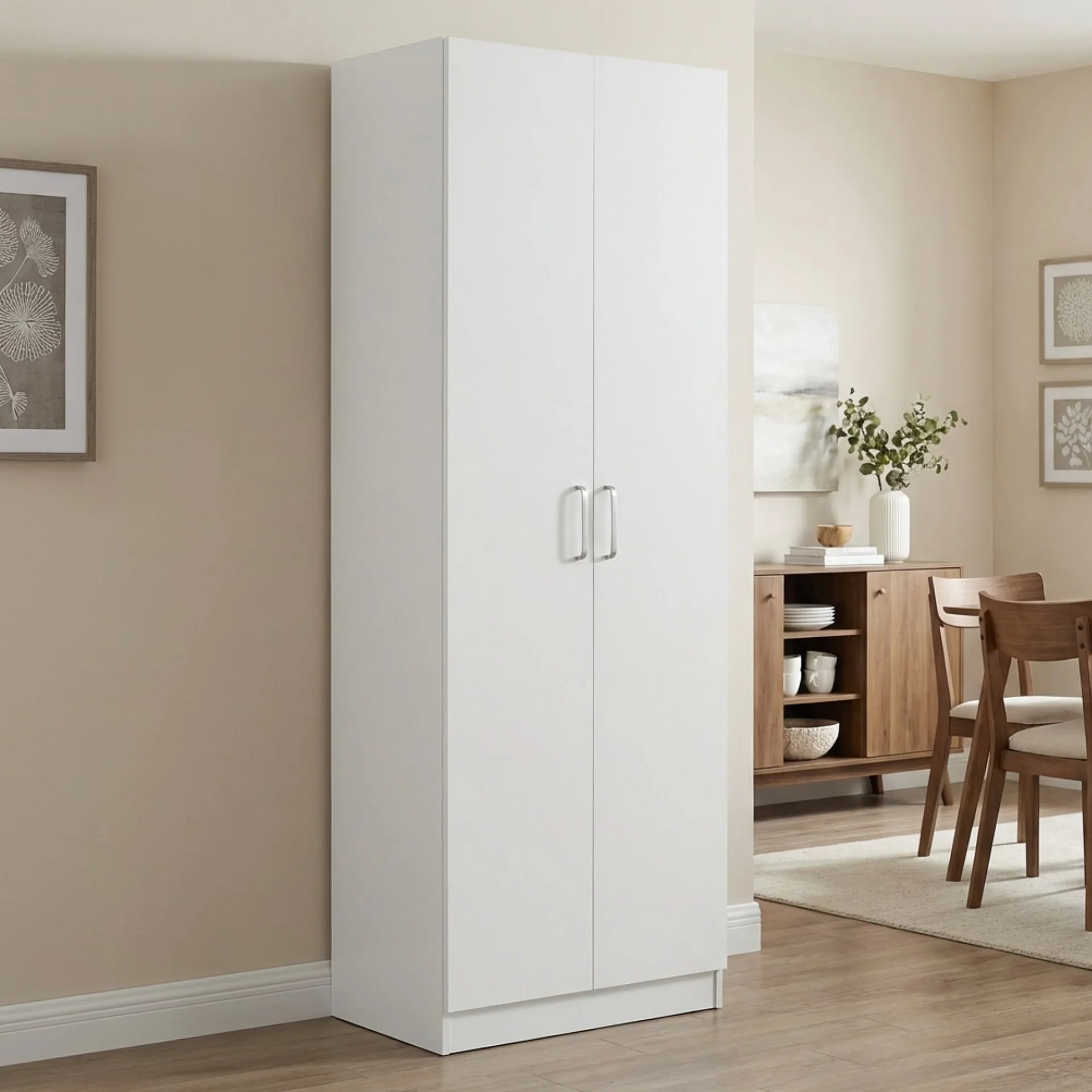 Nordic 2 Door Cupboard 60cm - White - Image 4