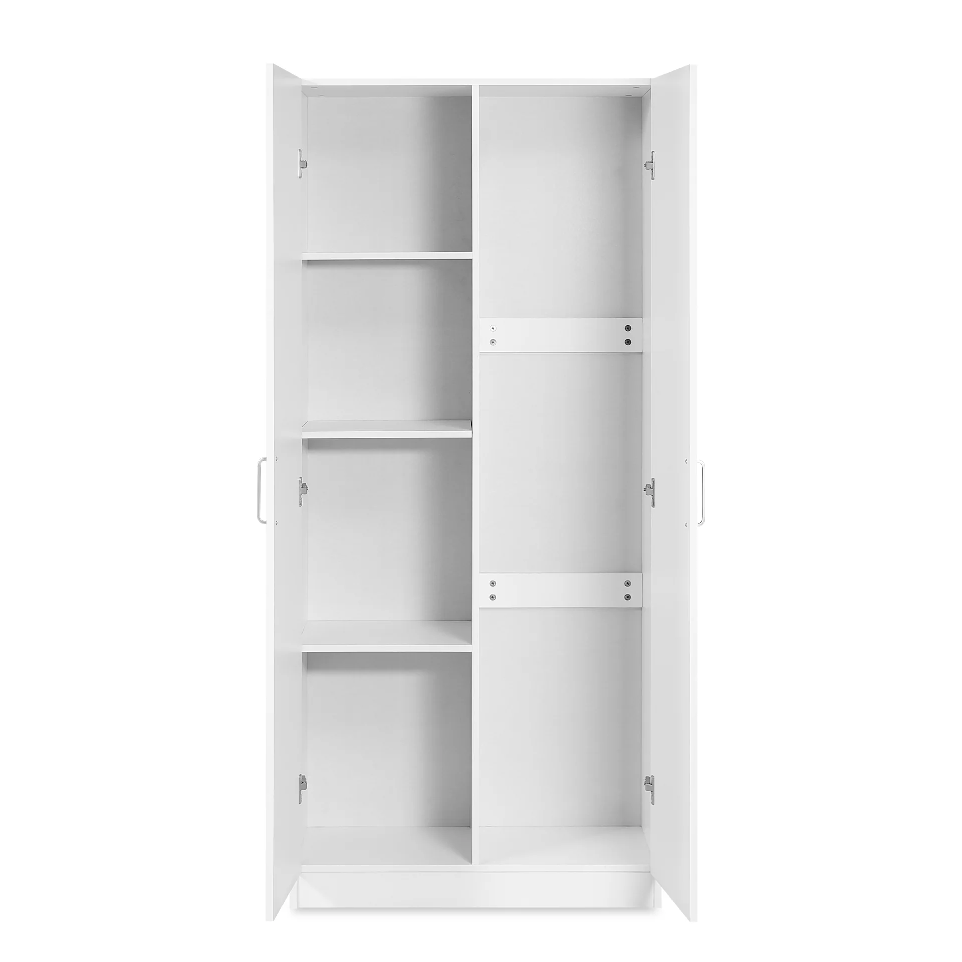 Nordic 2 Door Broom Cupboard 80cm - White - Image 10