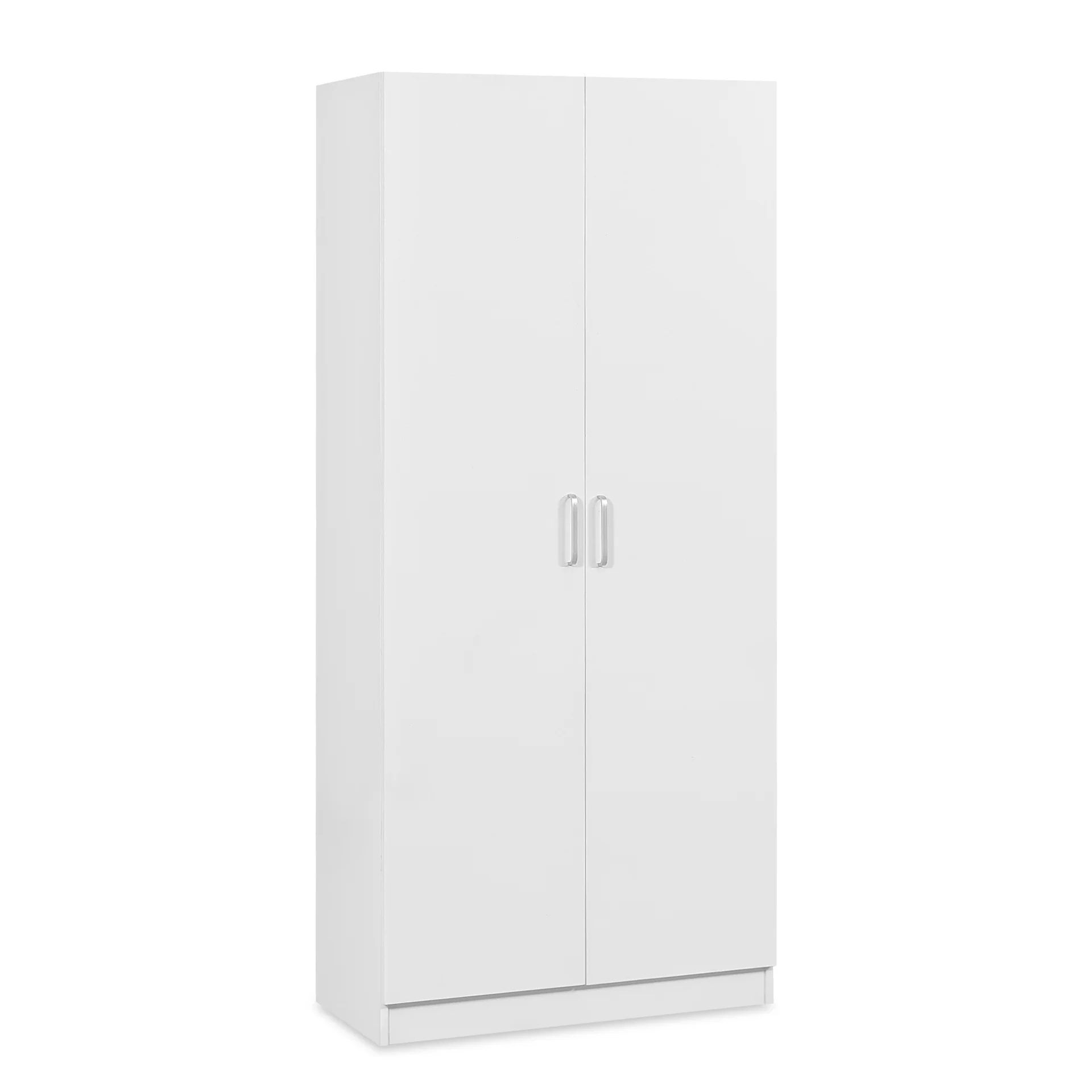 Nordic 2 Door Broom Cupboard 80cm - White - Image 7