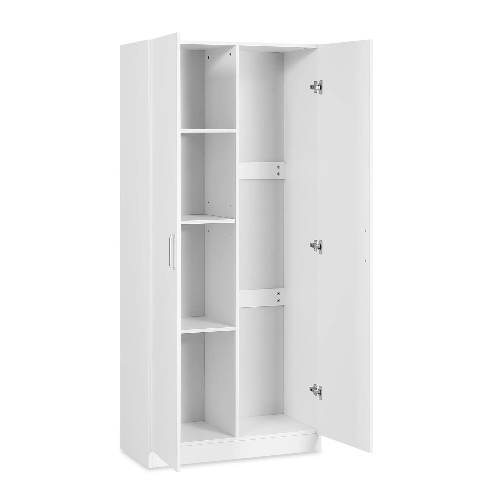 Nordic 2 Door Broom Cupboard 80cm - White - Image 9