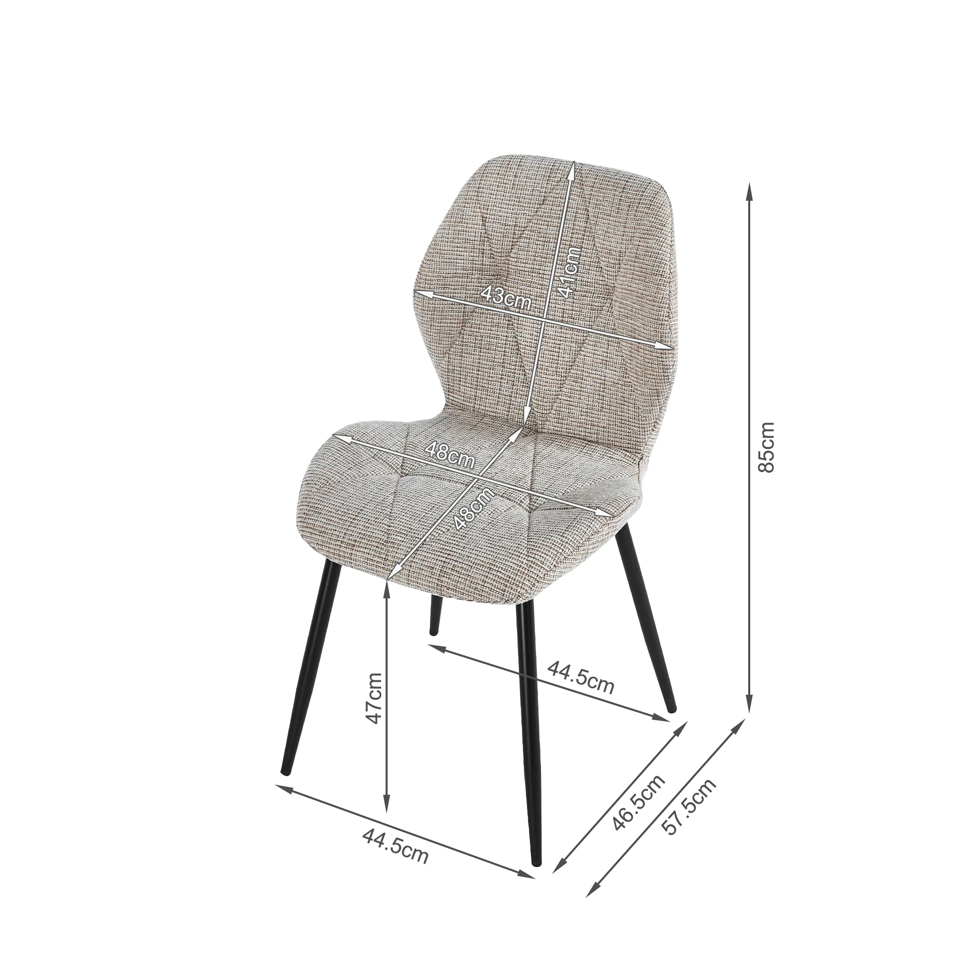 Nori Fabric Dining Chair - Set Of 4 - Light Brown - Image 13