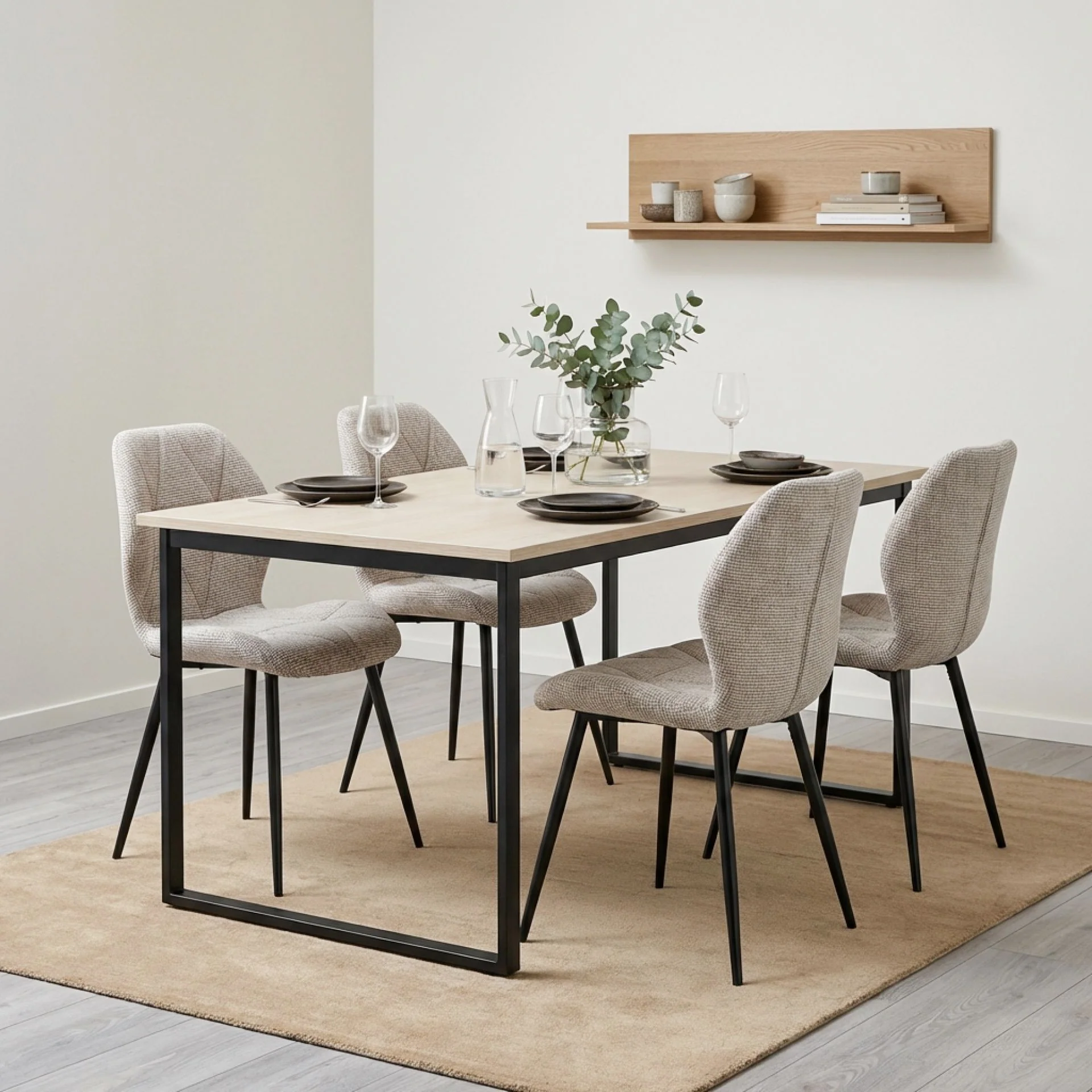 Nori Fabric Dining Chair - Set Of 4 - Light Brown - Image 5