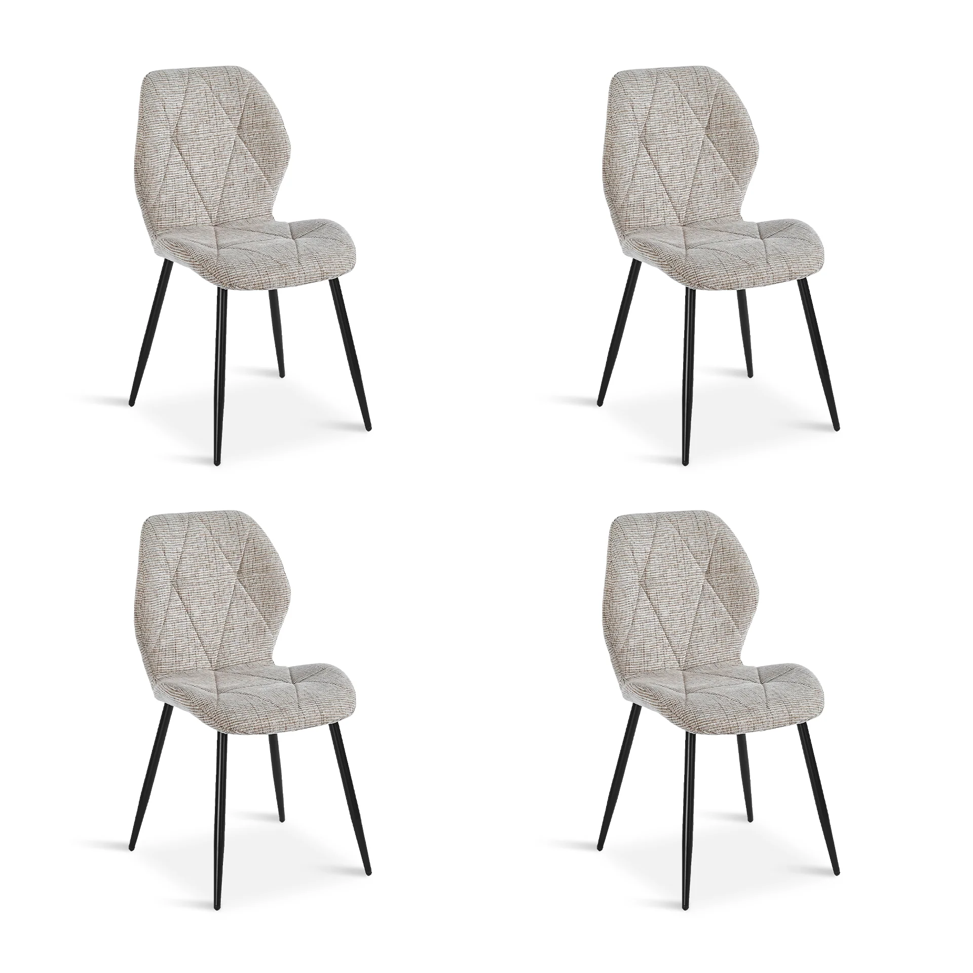 Nori Fabric Dining Chair - Set Of 4 - Light Brown - Image 8