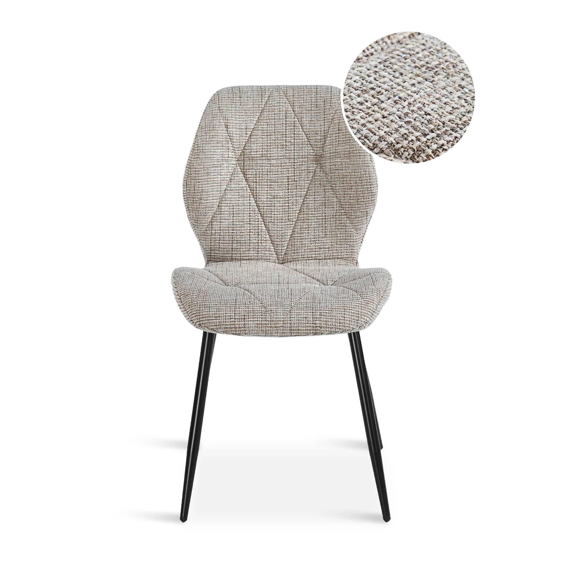 Nori Fabric Dining Chair - Set Of 4 - Light Brown - Image 9