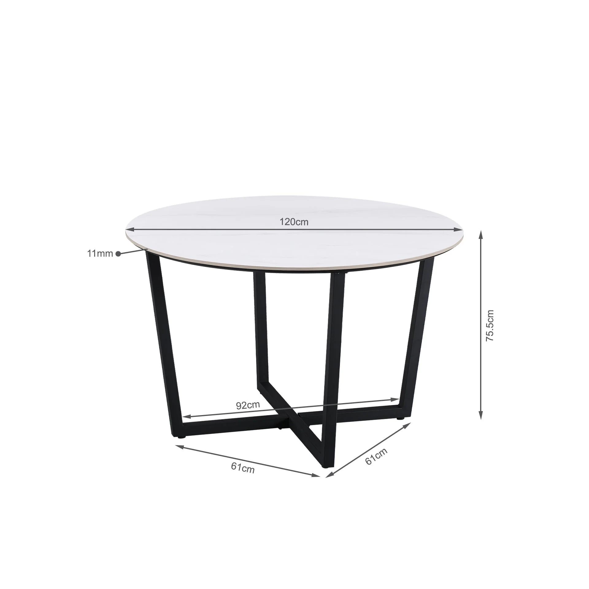 Nova Round Ceramic Dining Table 120 X 75cm - Image 8