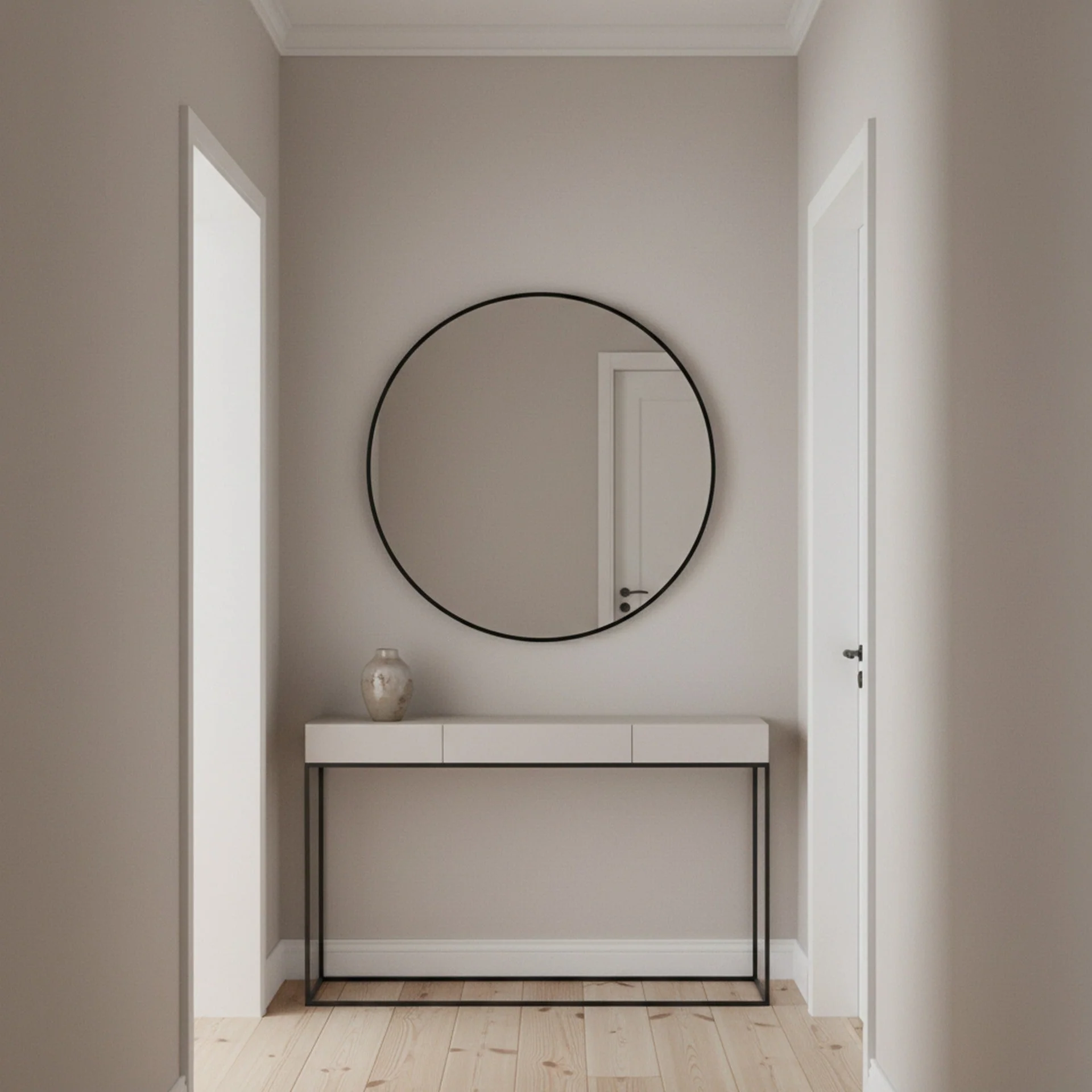 Nova Round Metal Framed Wall Mirror 70cm - Black - Image 10
