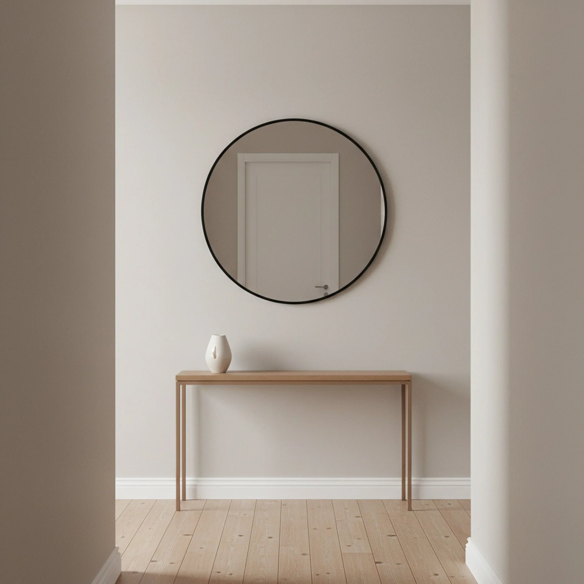 Nova Round Metal Framed Wall Mirror 70cm - Black - Image 5