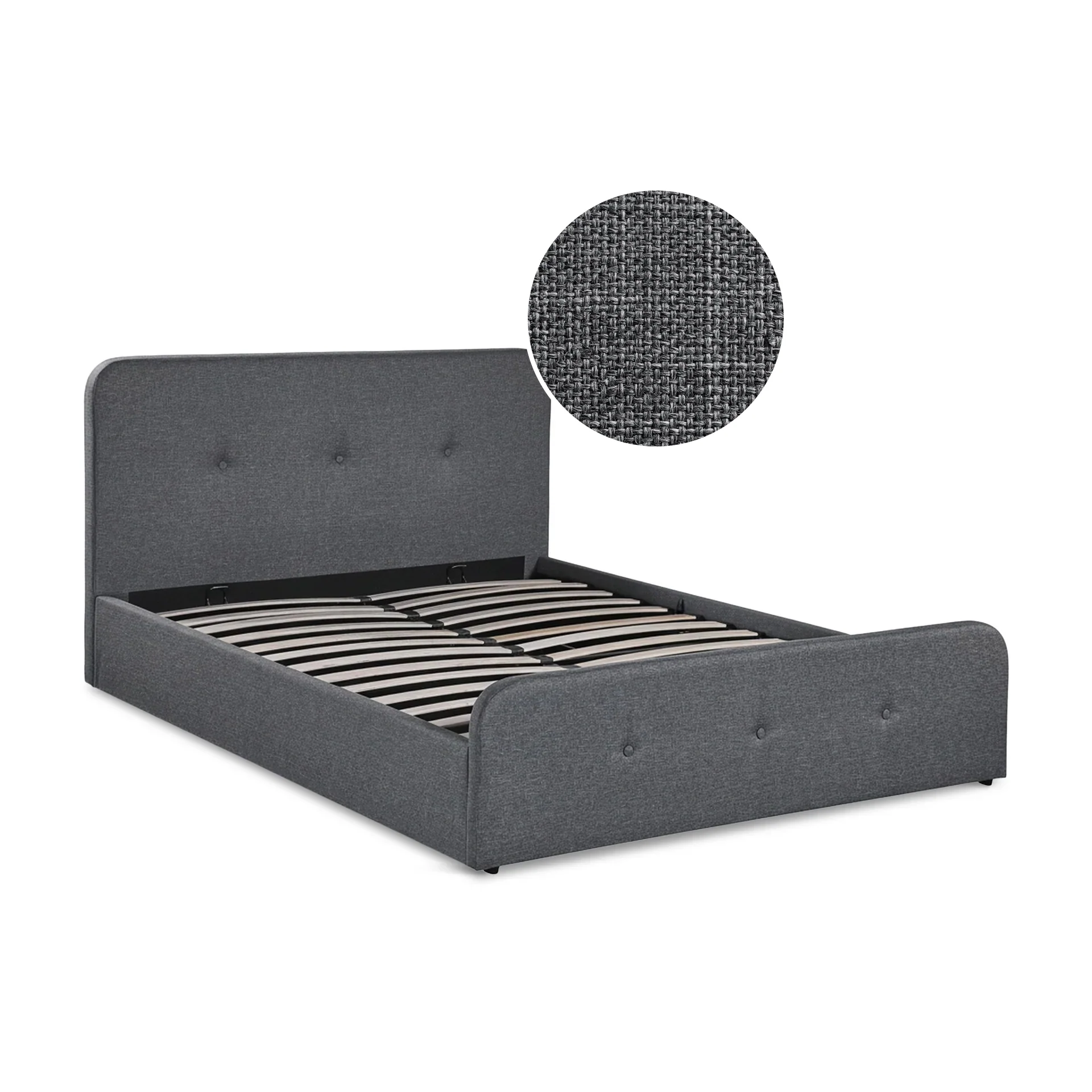 Novi Queen Gas Lift Bed Frame - Dark Grey - Image 7