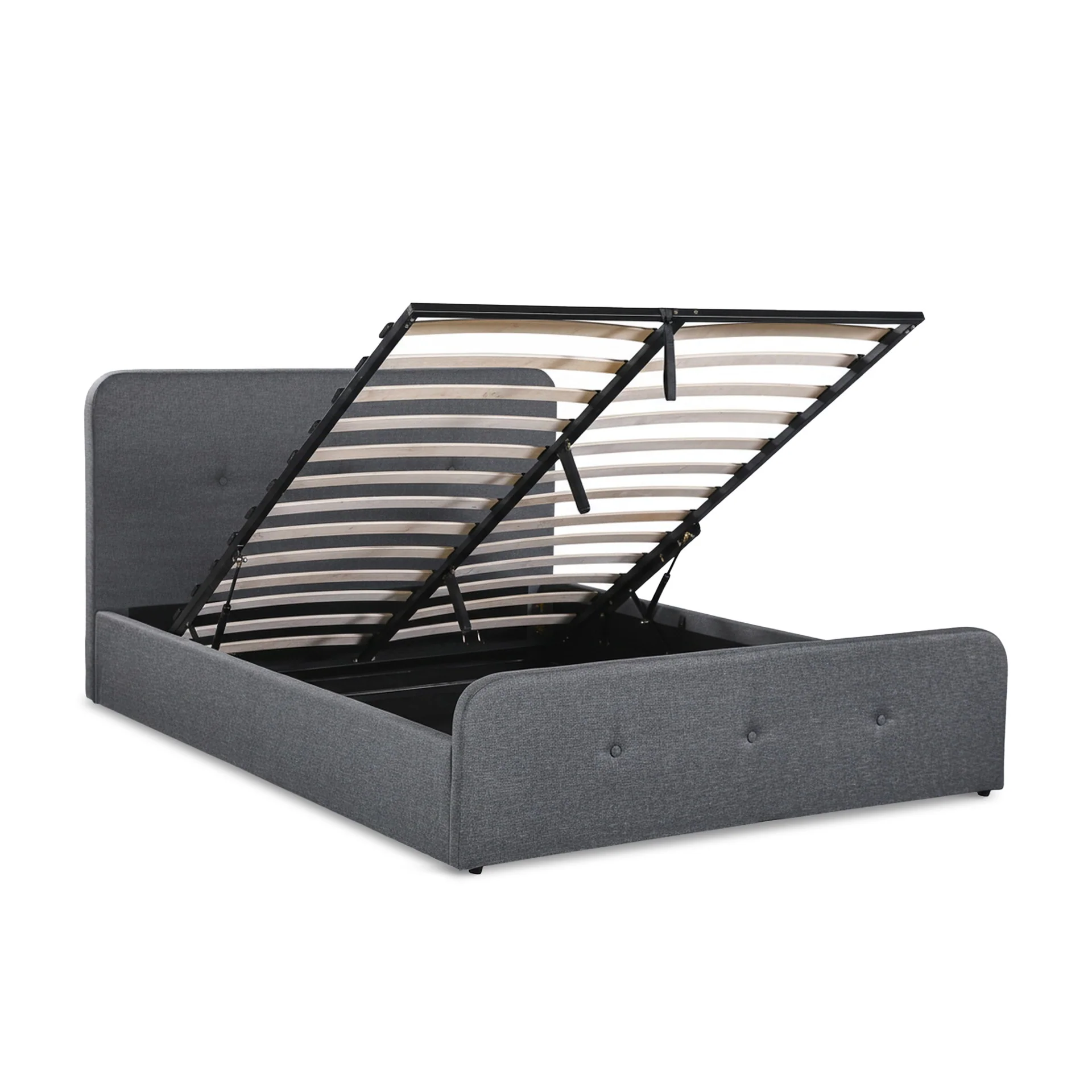 Novi Queen Gas Lift Bed Frame - Dark Grey - Image 9