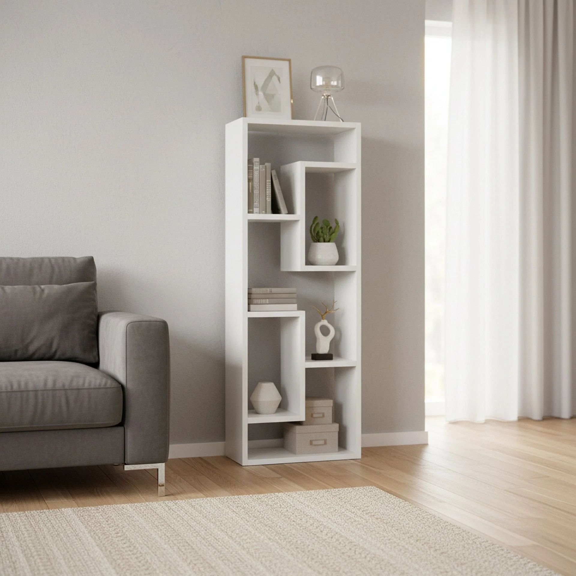 Nyasa Bookshelf Display Shelf - White