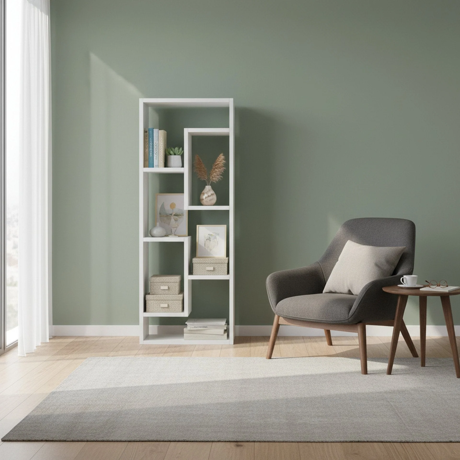 Nyasa Bookshelf Display Shelf - White - Image 6