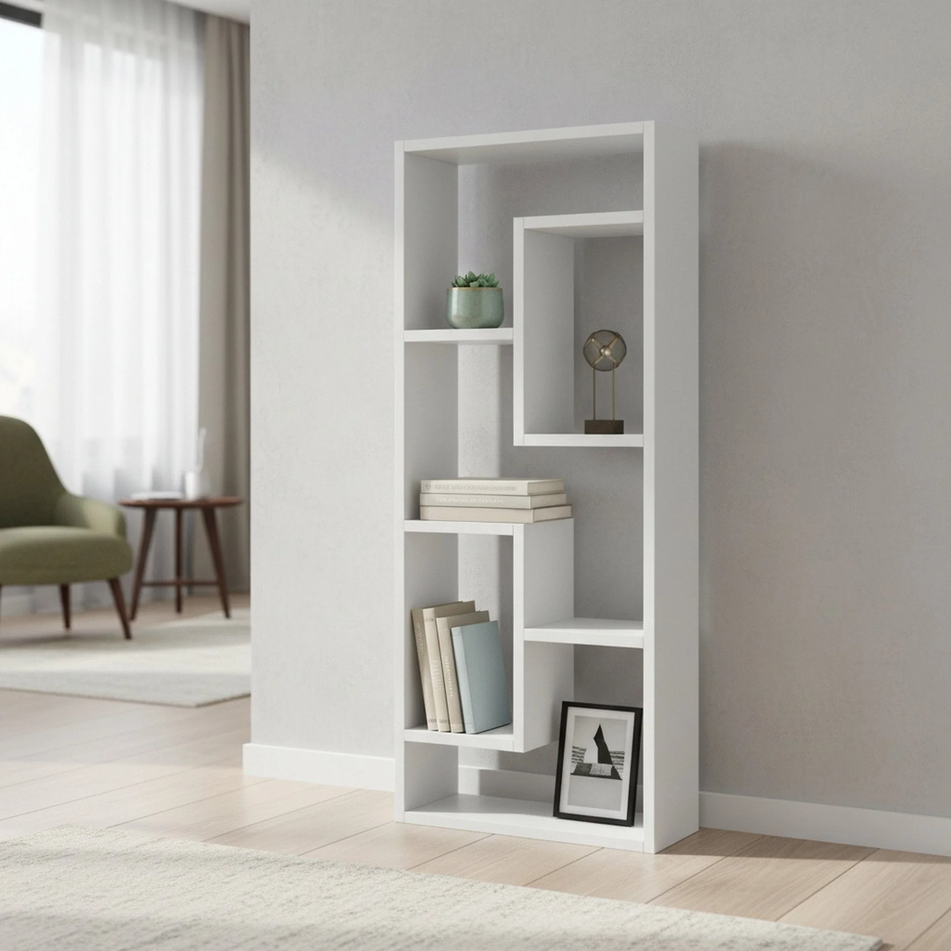 Nyasa Bookshelf Display Shelf - White - Image 8
