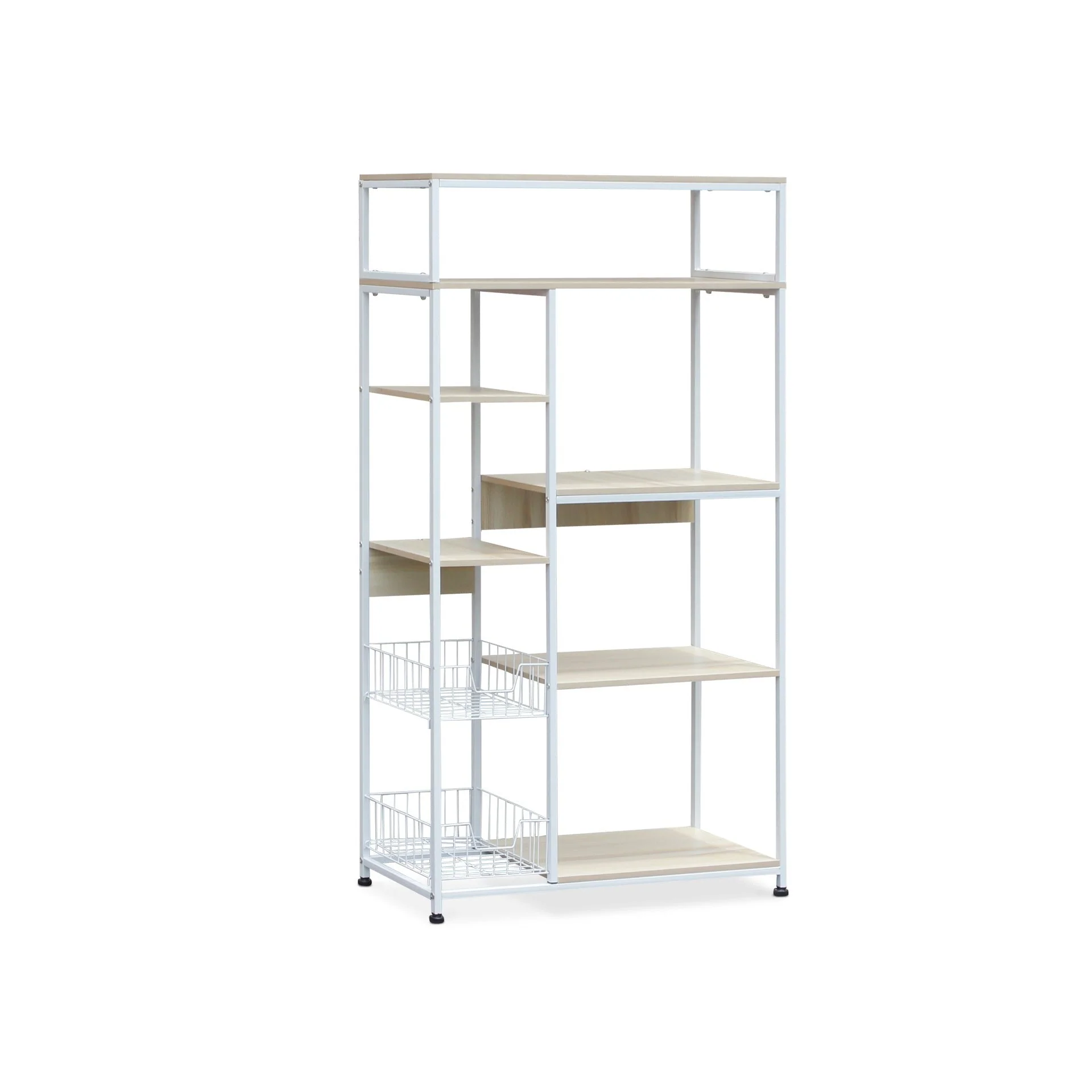 Nyos Kitchen Storage Shelf Microwave Stand with Baskets - Image 8