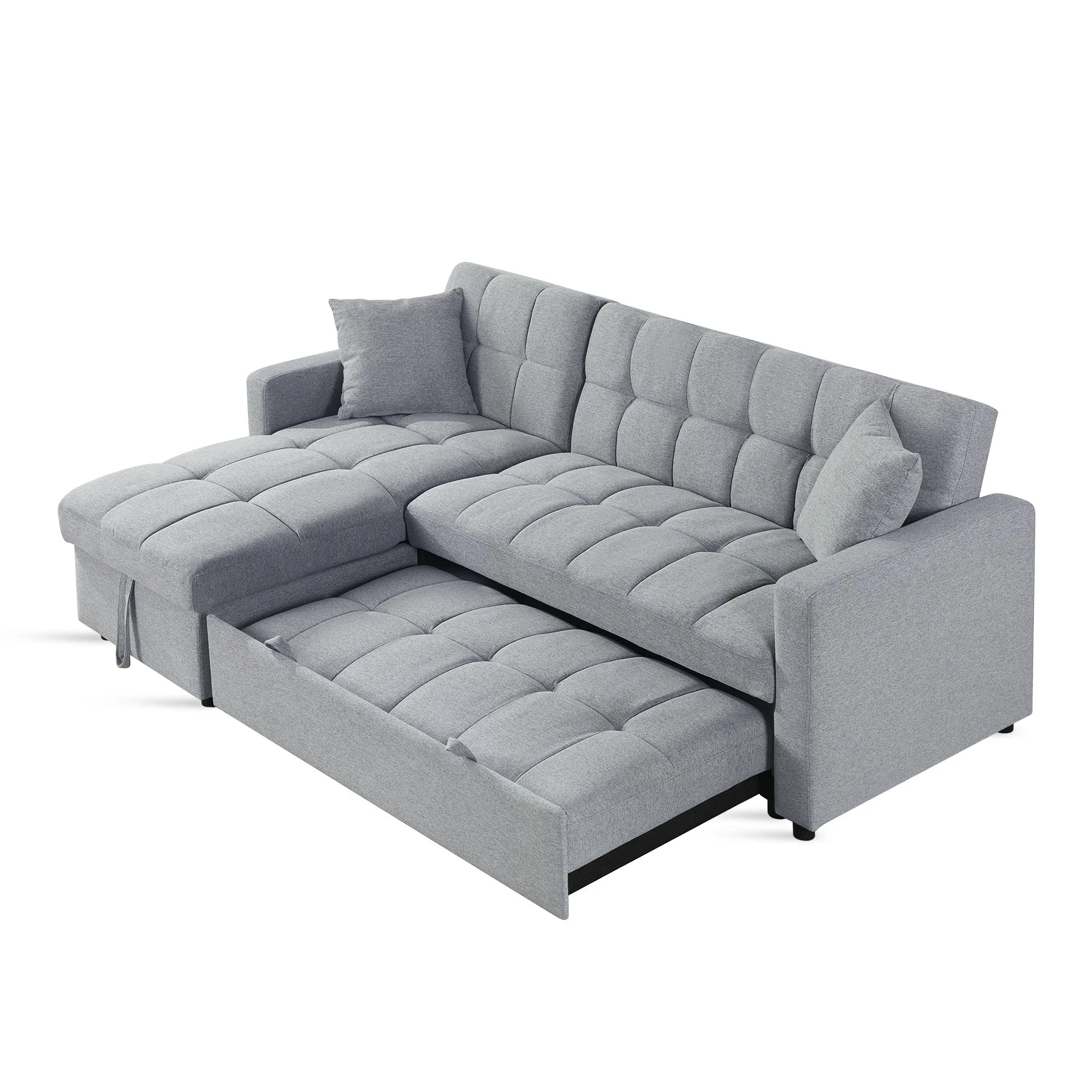 Oakleigh 3 Seater Sofa Bed with Storage - Grey - Image 12