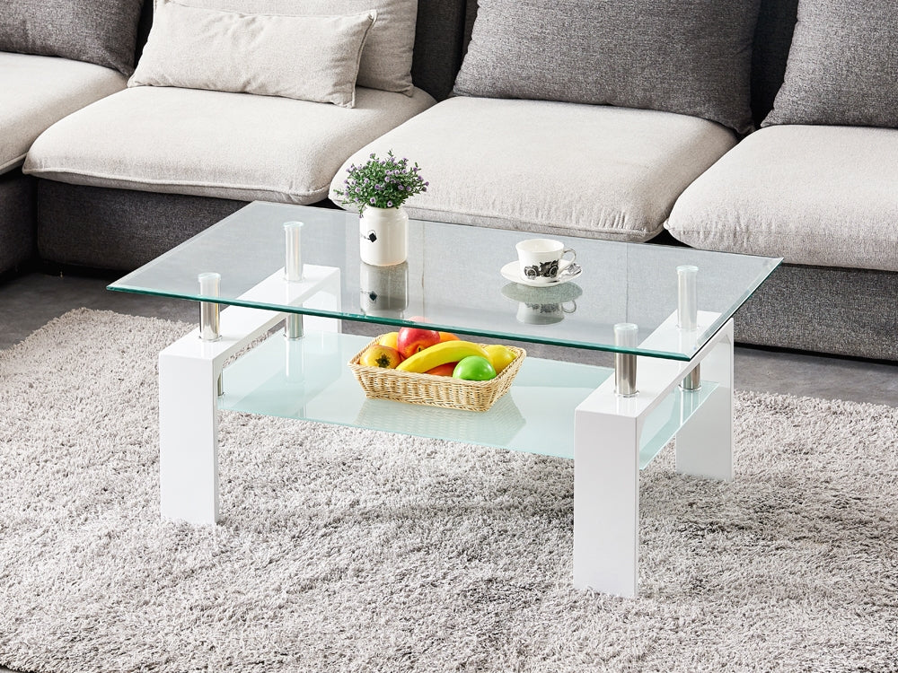 Oakley Coffee Table Fully Tempered - White - Image 2