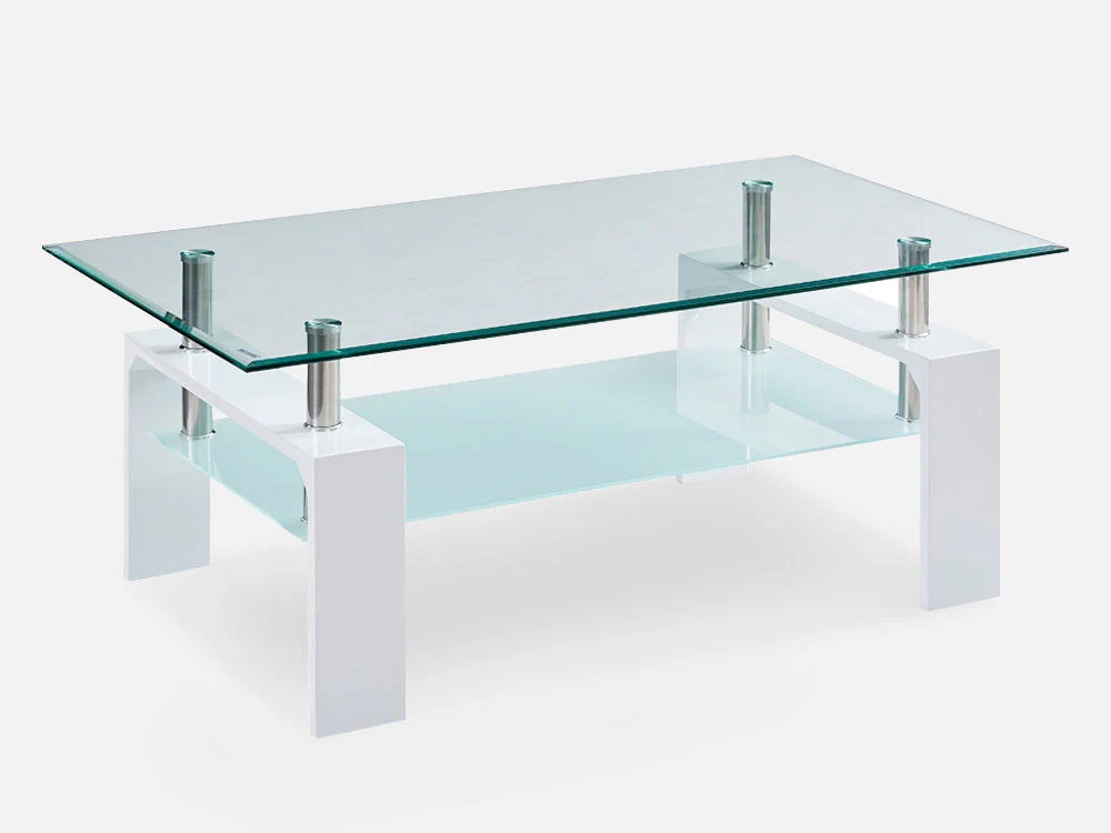 Oakley Coffee Table Fully Tempered - White - Image 3