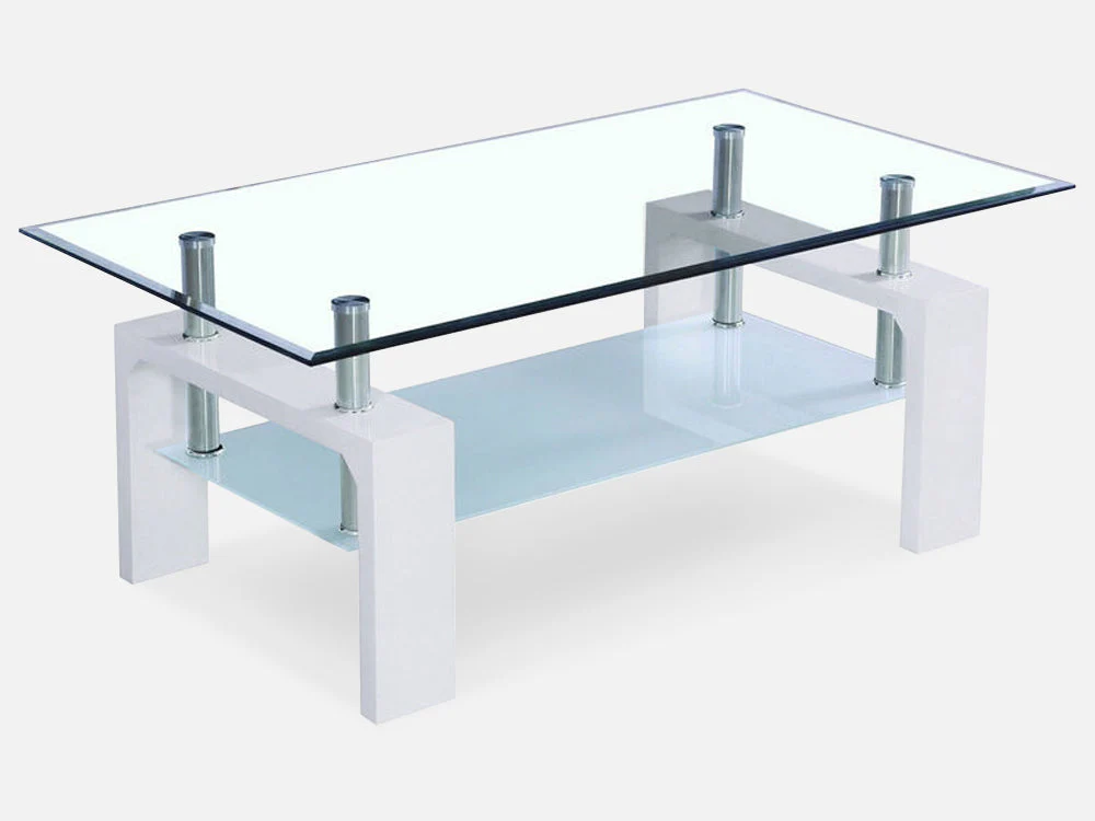 Oakley Coffee Table Fully Tempered - White - Image 4