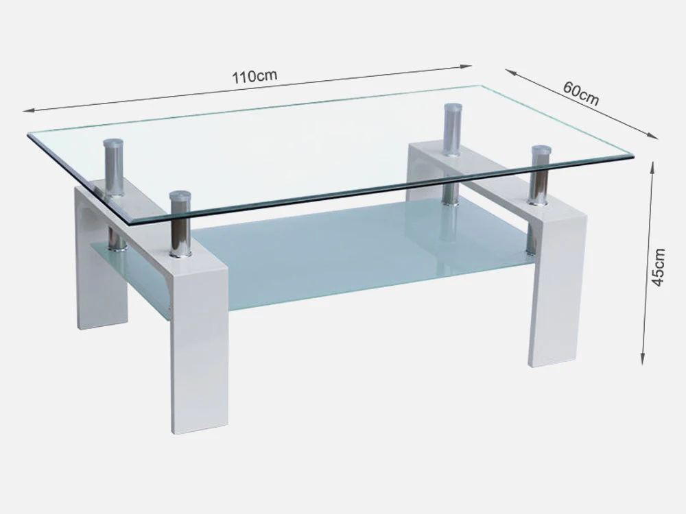 Oakley Coffee Table Fully Tempered - White - Image 9