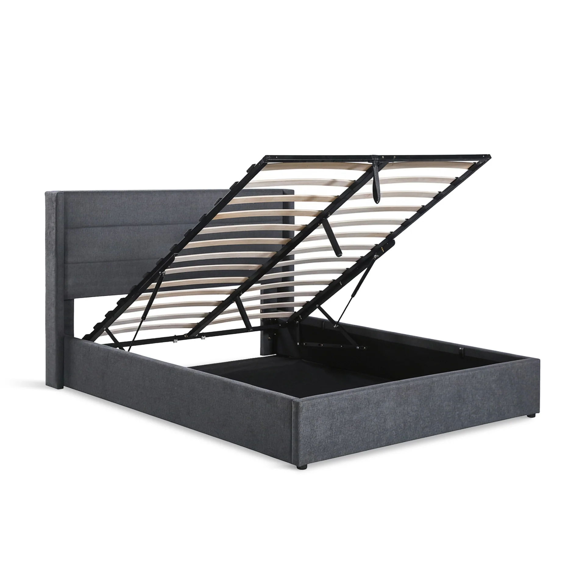 Oasis Queen Gas Lift Bed Frame - Dark Grey - Image 9