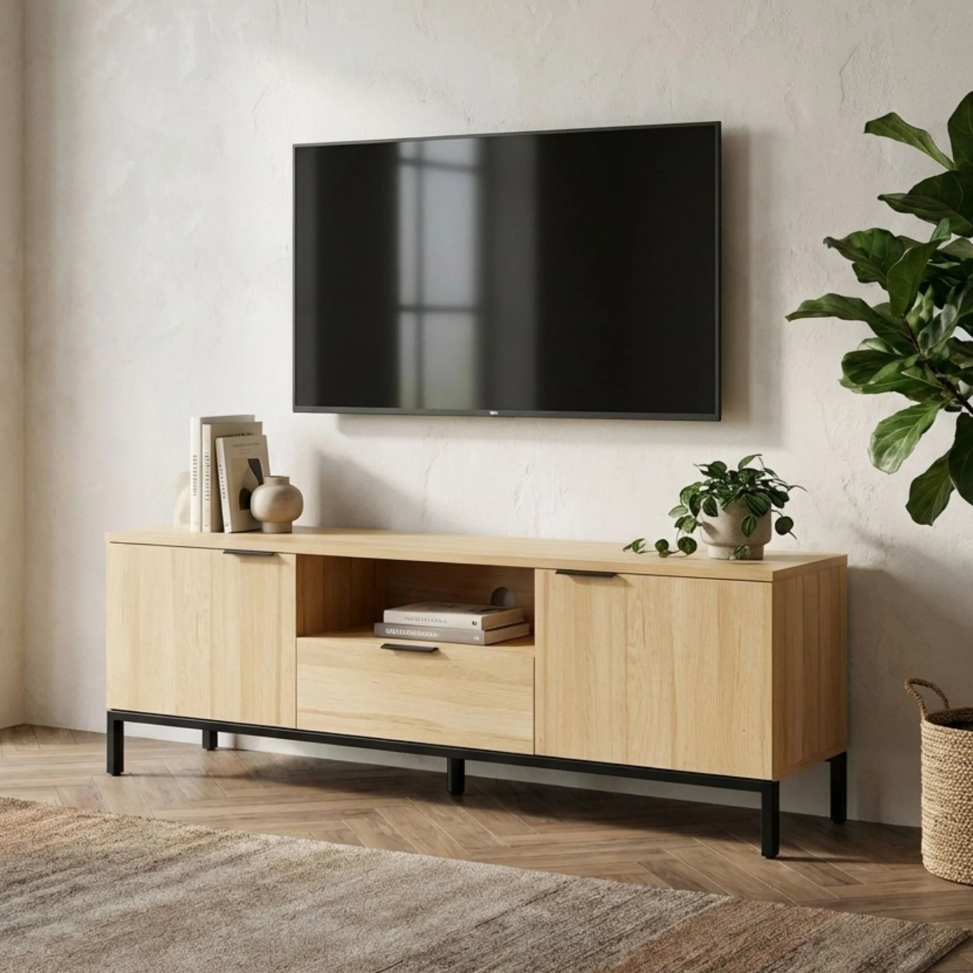 Ocala 1.5m Entertainment Unit - Oak - Image 4