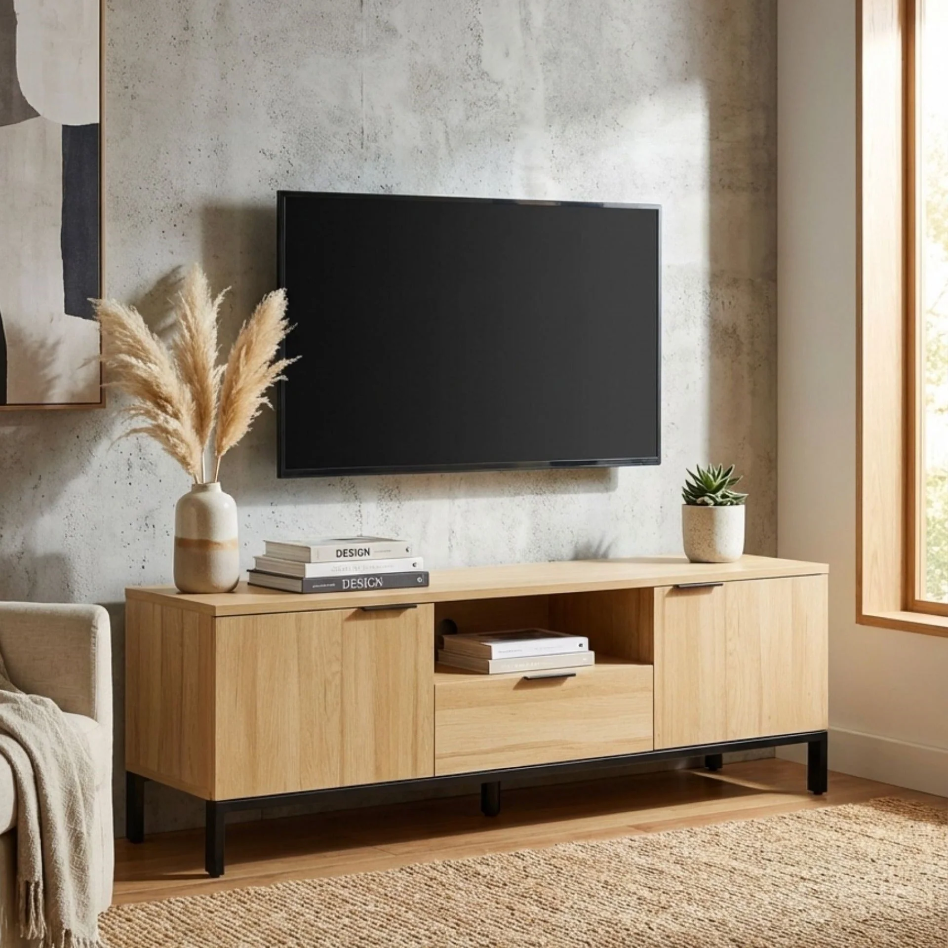 Ocala 1.5m Entertainment Unit - Oak - Image 7