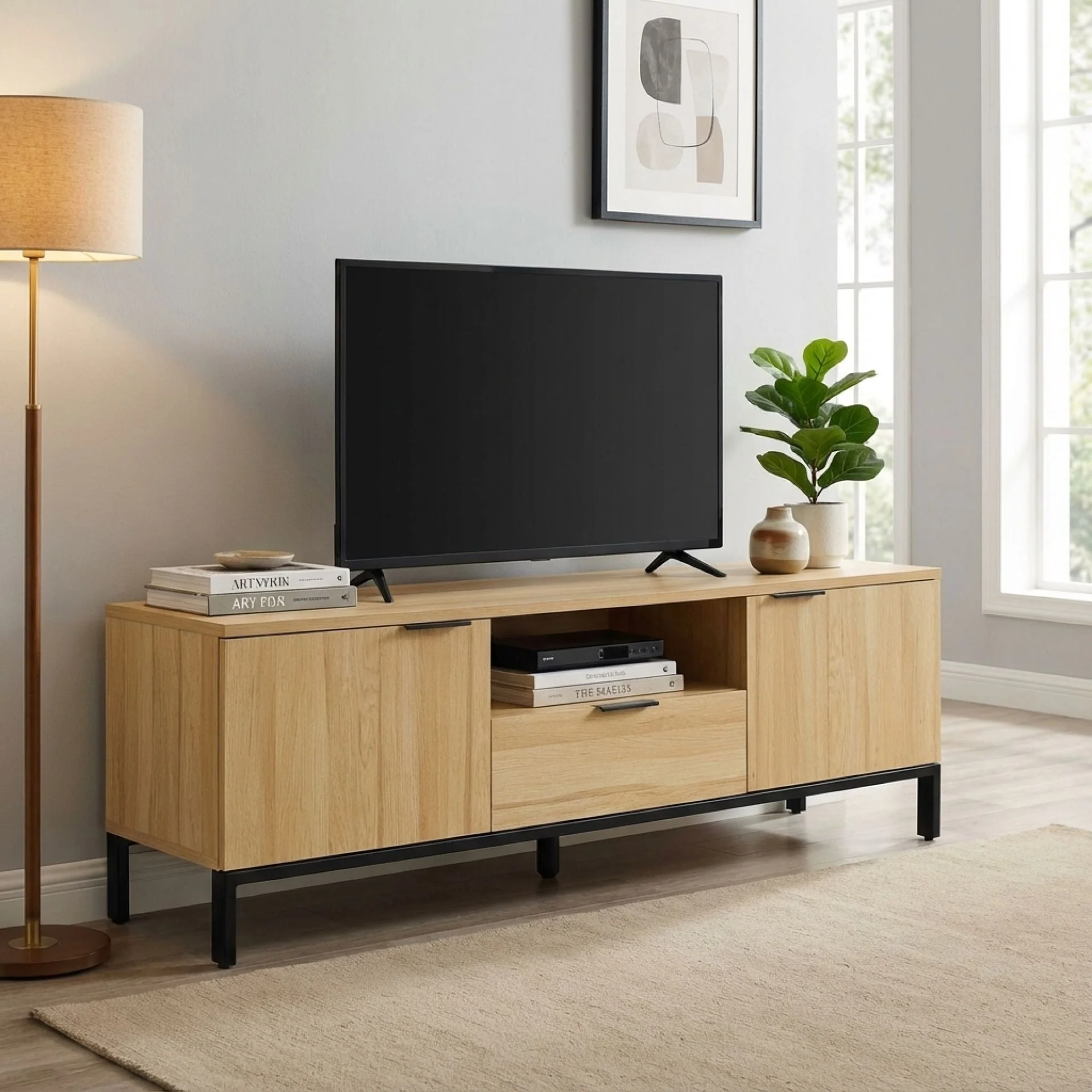 Ocala 1.5m Entertainment Unit - Oak - Image 8