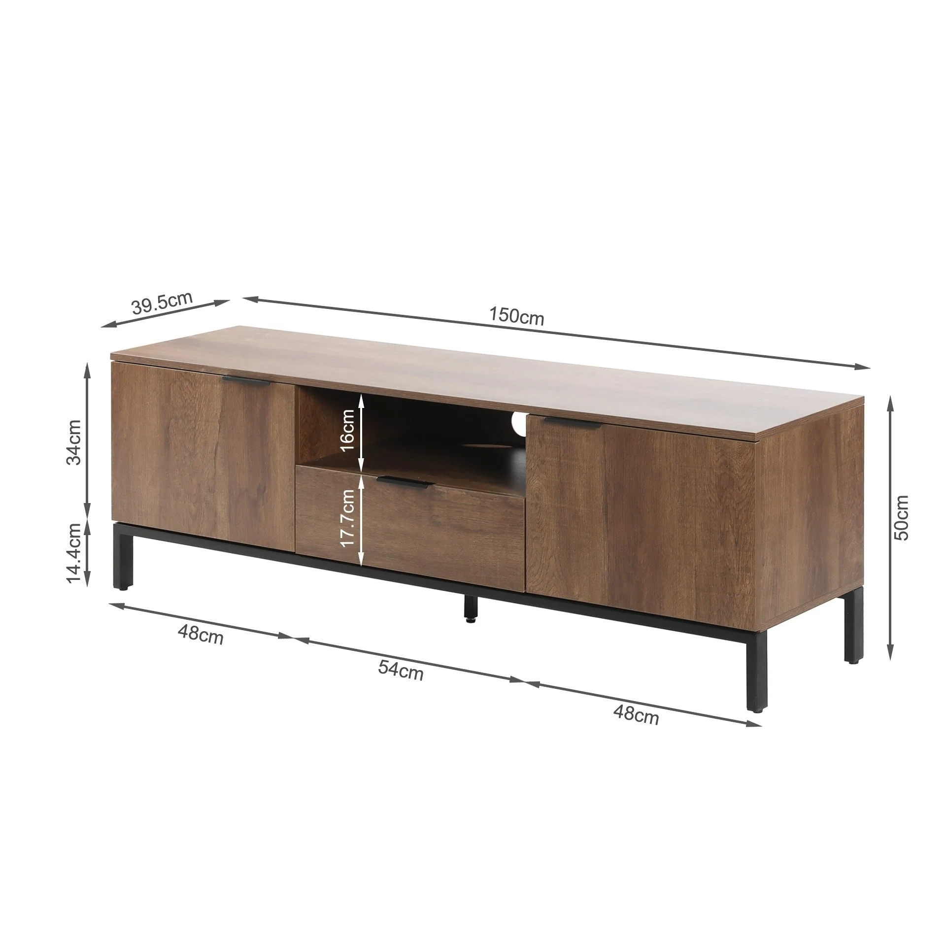 Ocala 1.5m Entertainment Unit - Walnut - Image 18