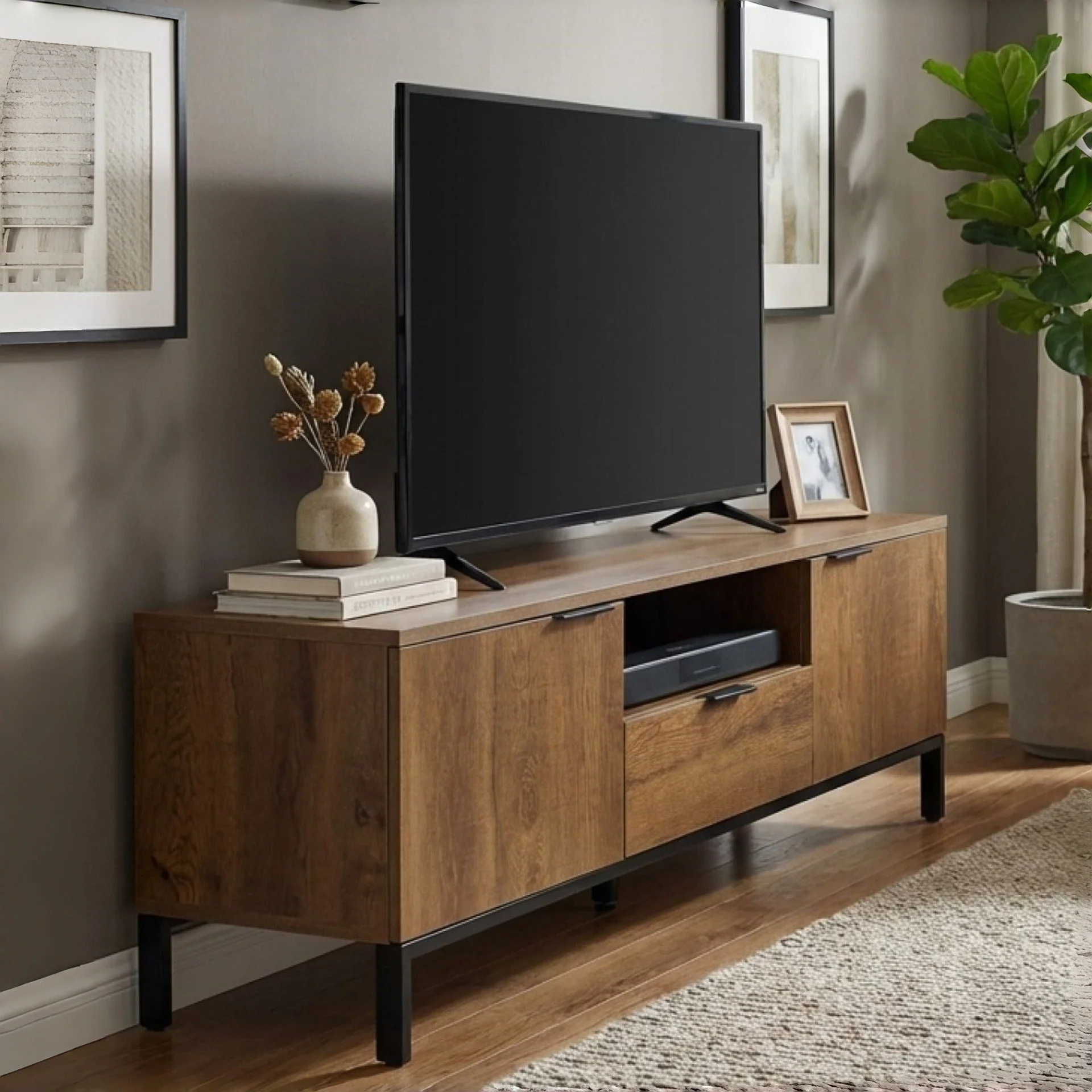 Ocala 1.5m Entertainment Unit - Walnut - Image 8