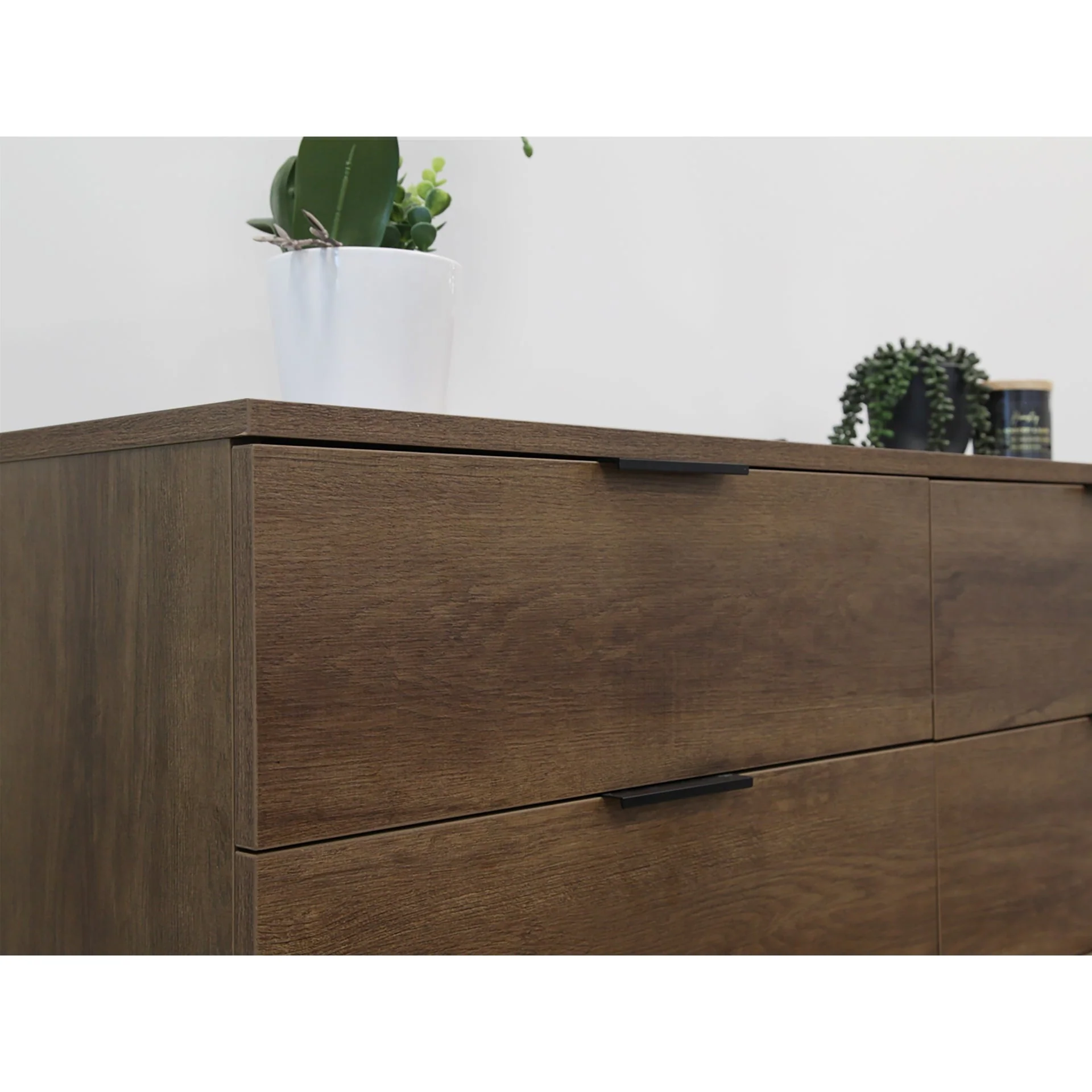 Ocala Low Boy 6 Drawer Chest Dresser - Walnut - Image 13