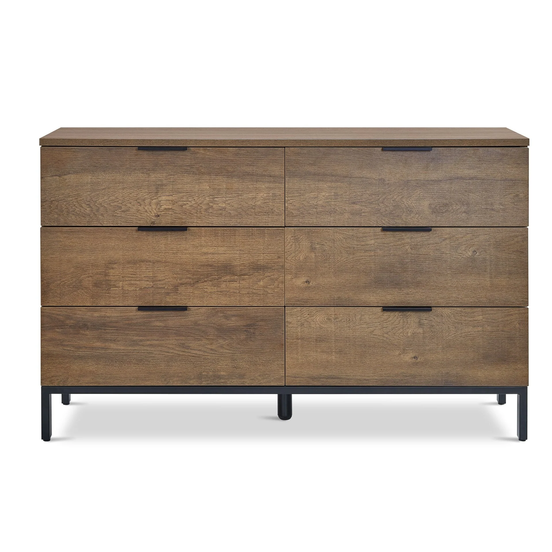 Ocala Low Boy 6 Drawer Chest Dresser - Walnut - Image 6