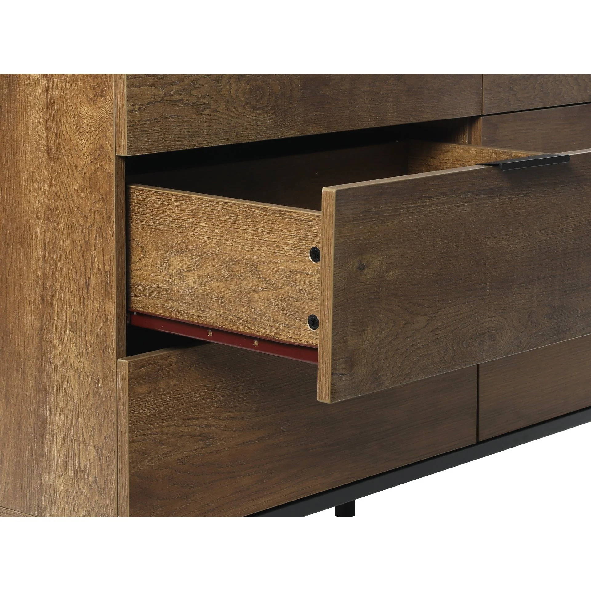 Ocala Low Boy 6 Drawer Chest Dresser - Walnut - Image 8
