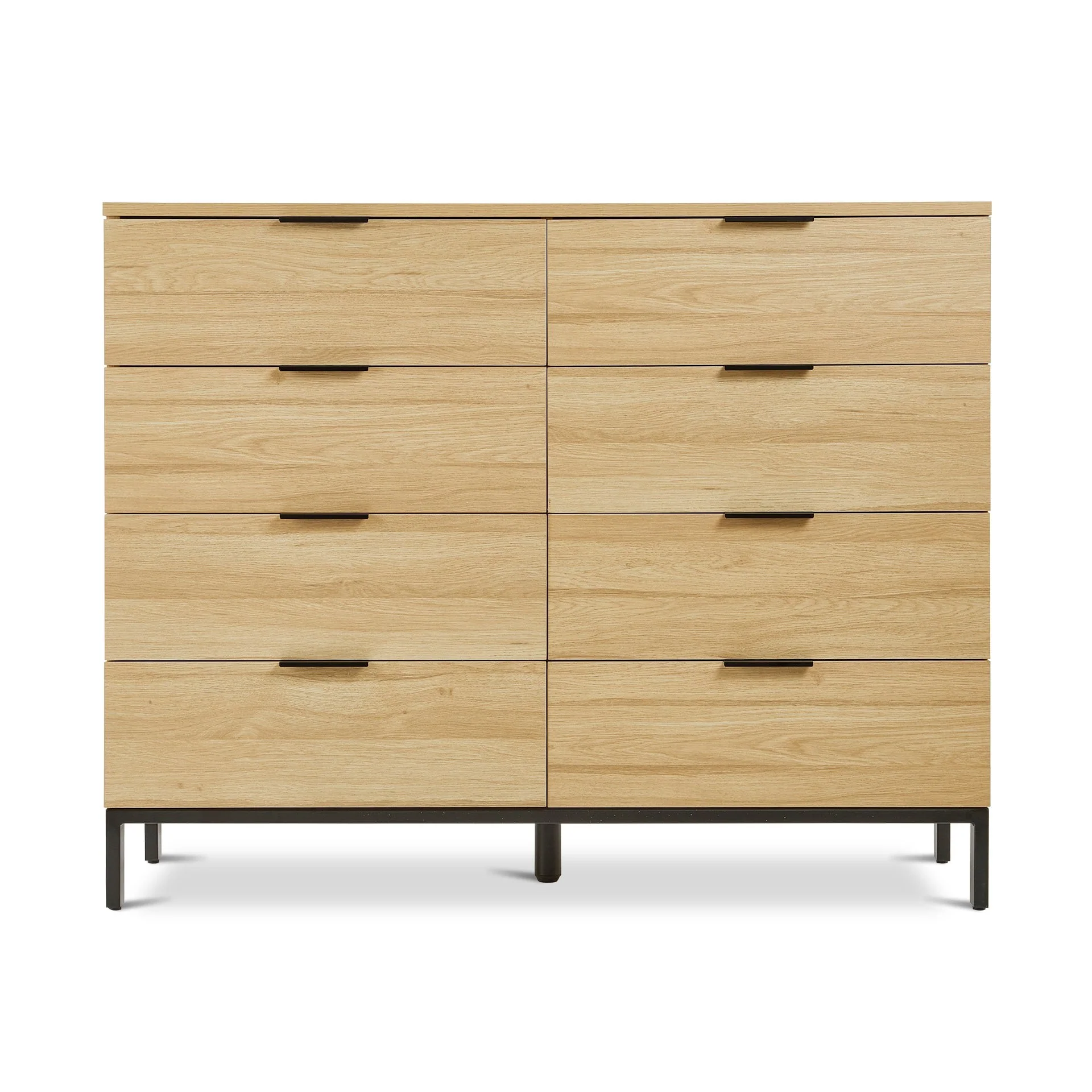 Ocala Low Boy 8 Drawer Chest Dresser - Oak - Image 10