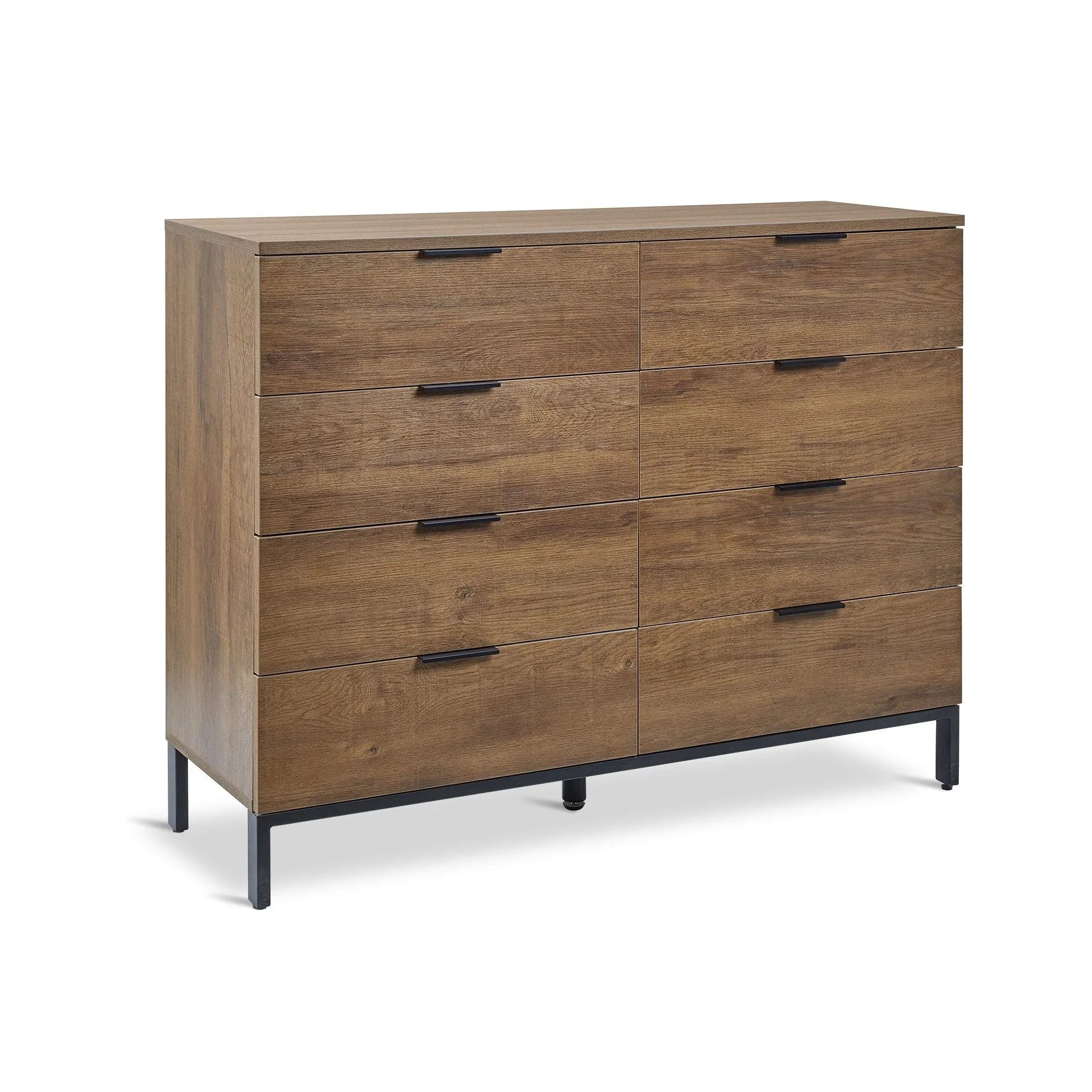 Ocala Low Boy 8 Drawer Chest Dresser - Walnut - Image 5