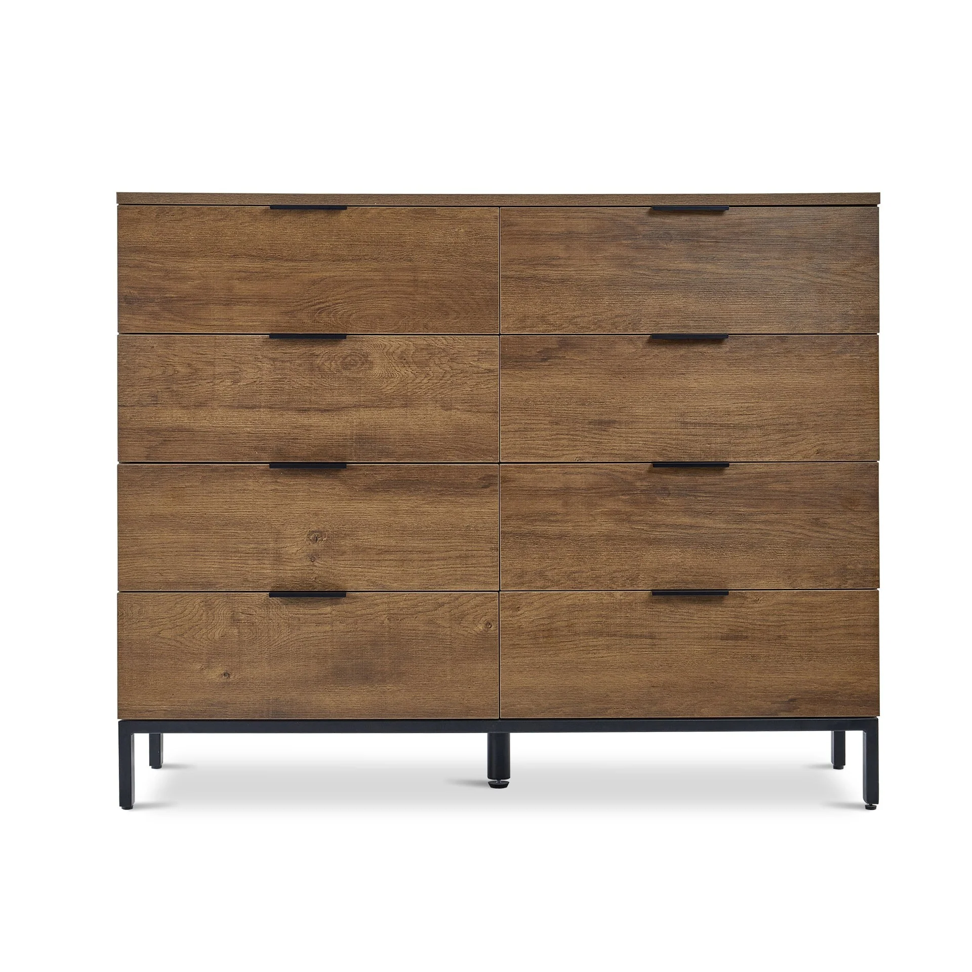 Ocala Low Boy 8 Drawer Chest Dresser - Walnut - Image 6