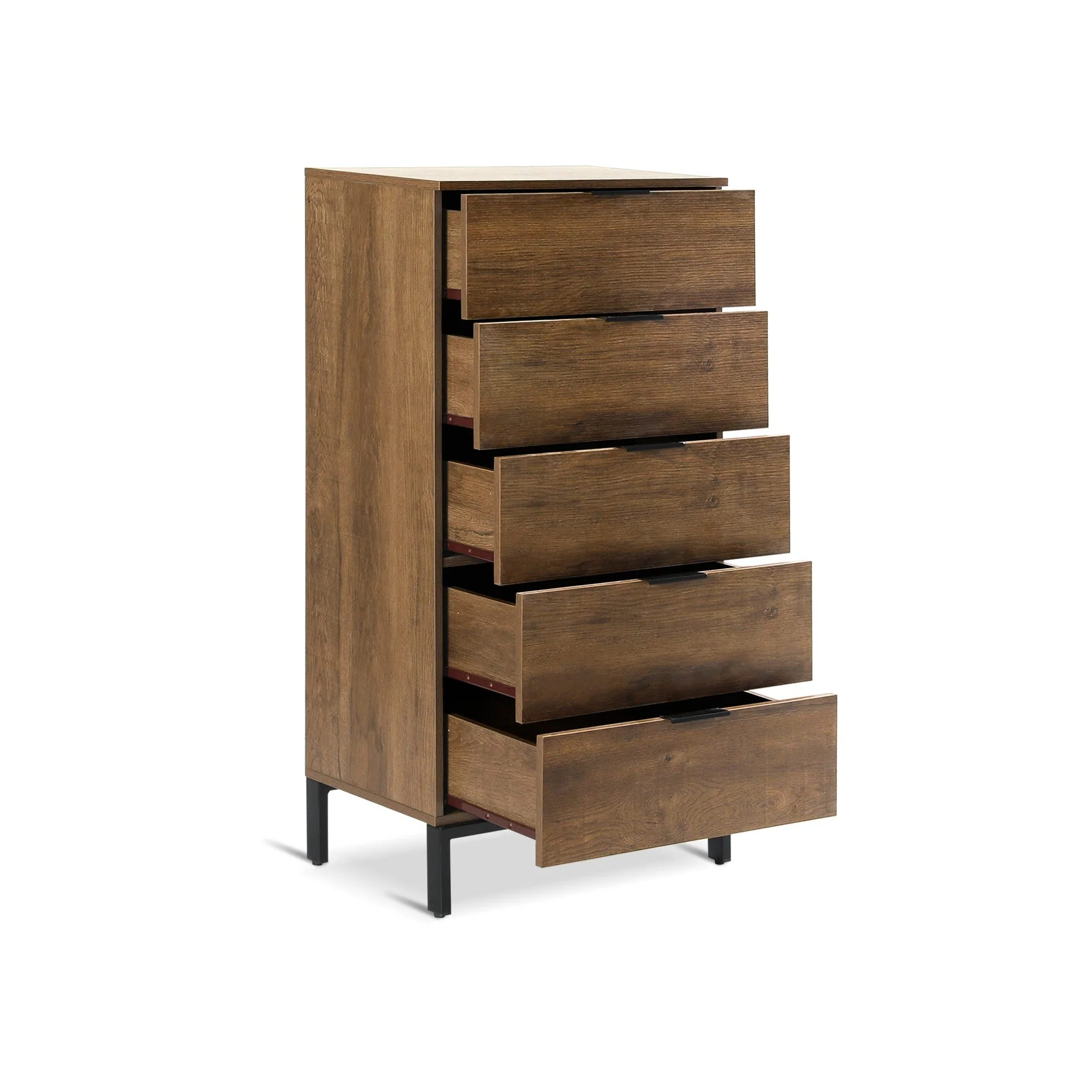 Ocala Tallboy 5 Drawer Chest Dresser - Walnut - Image 9