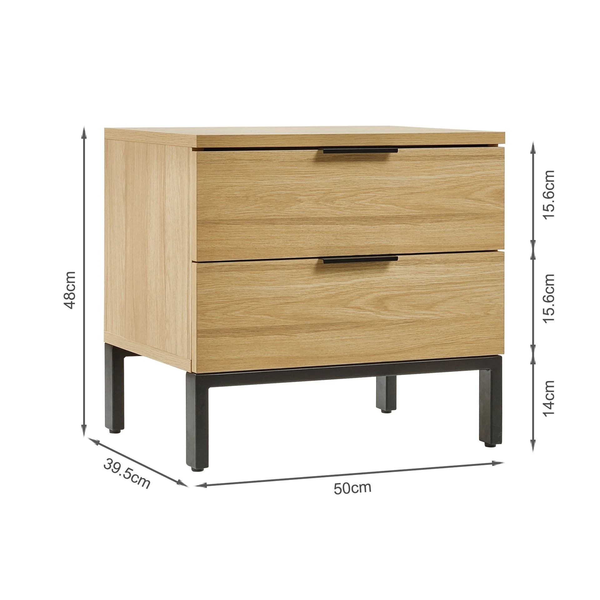 Ocala Wooden Bedside Table - Oak - Image 13
